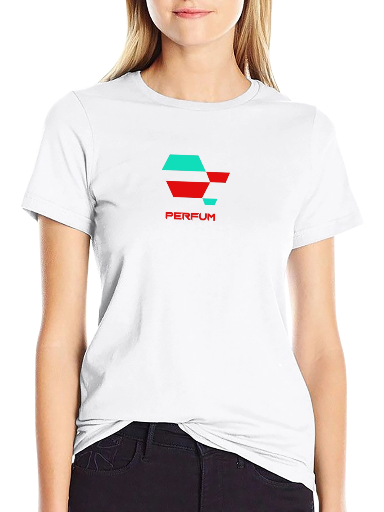 Geometric Perfum Logo Black T-Shirt