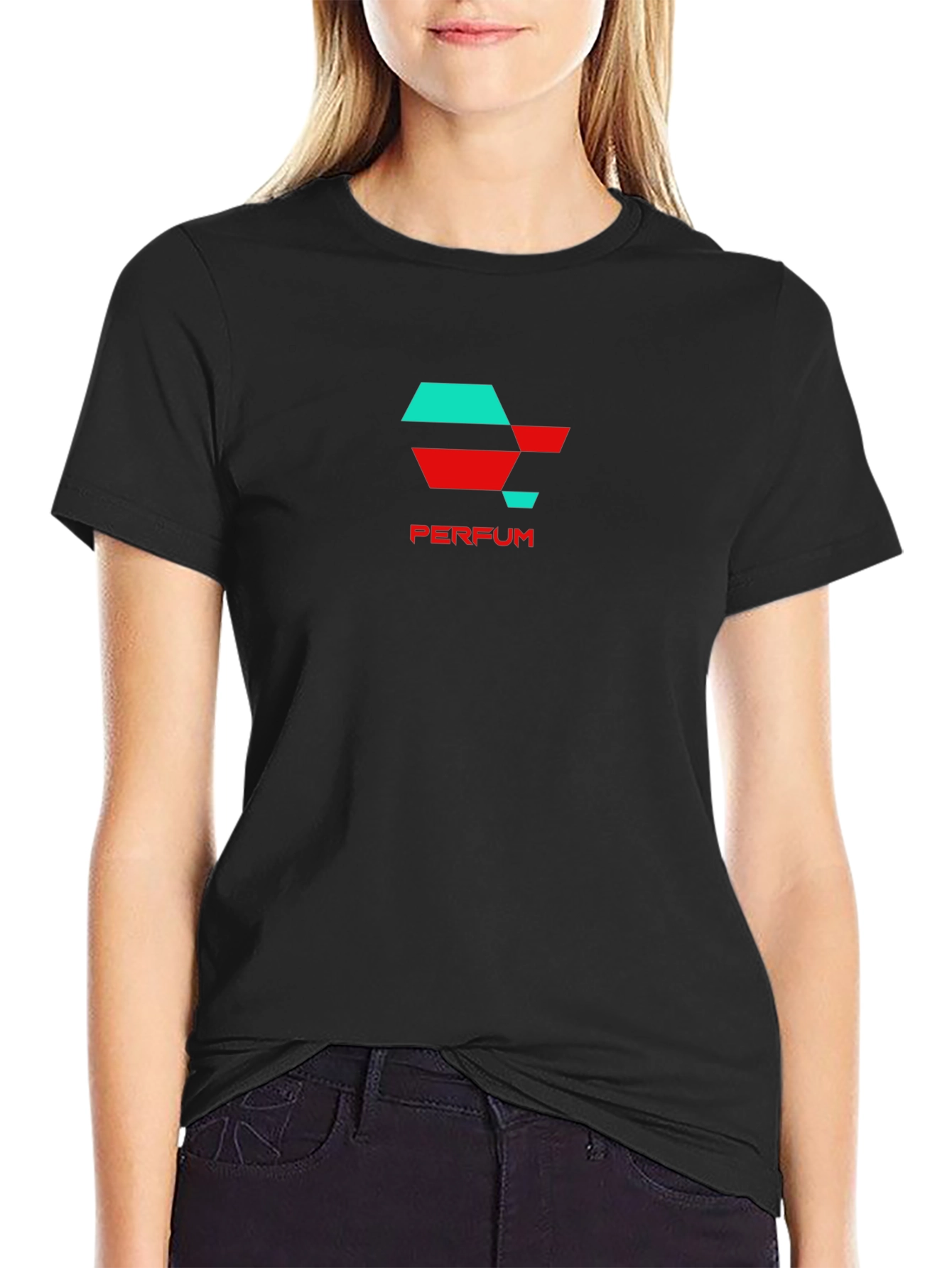 Geometric Perfum Logo Black T-Shirt