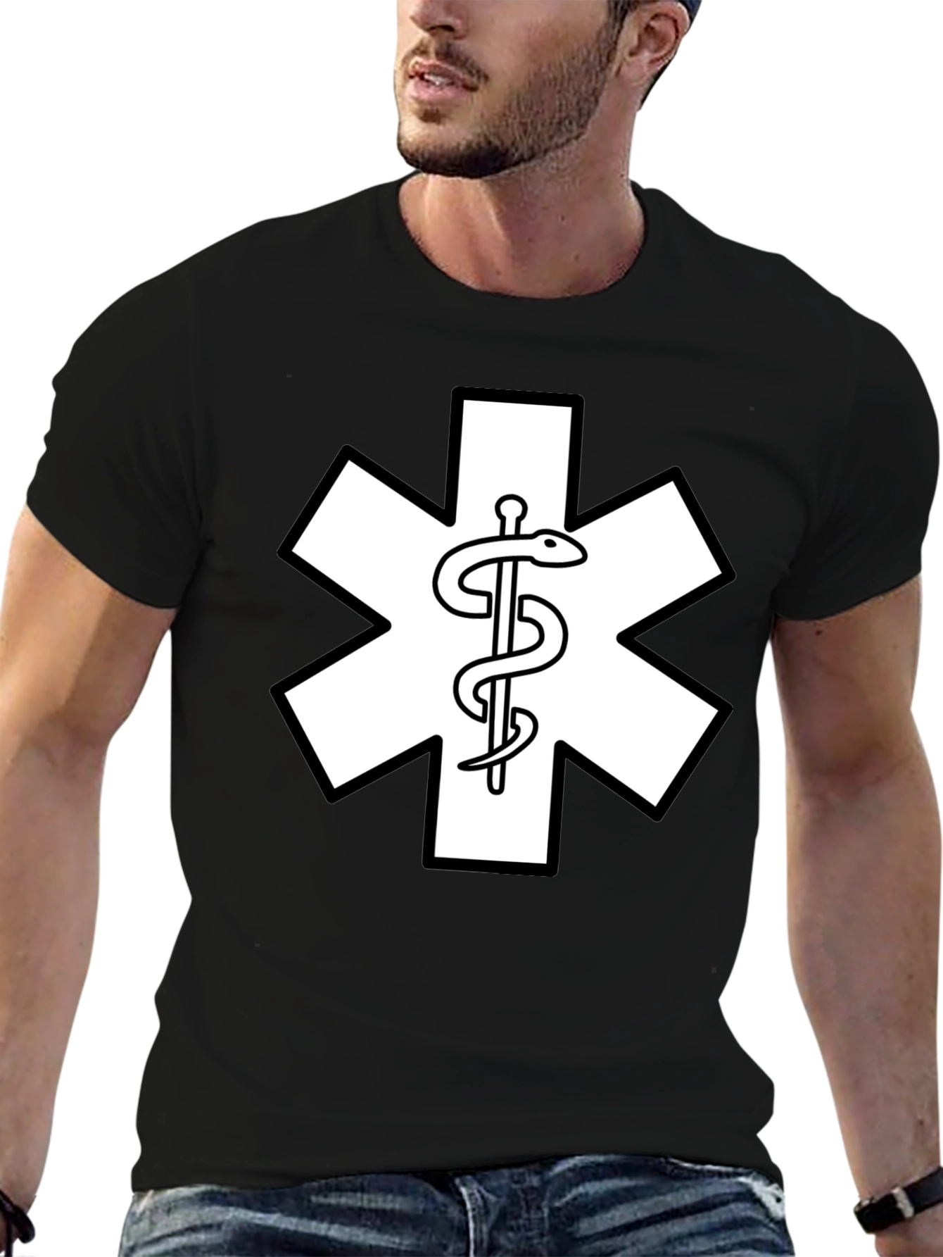 Star of Life EMT Medical T-Shirt - Black