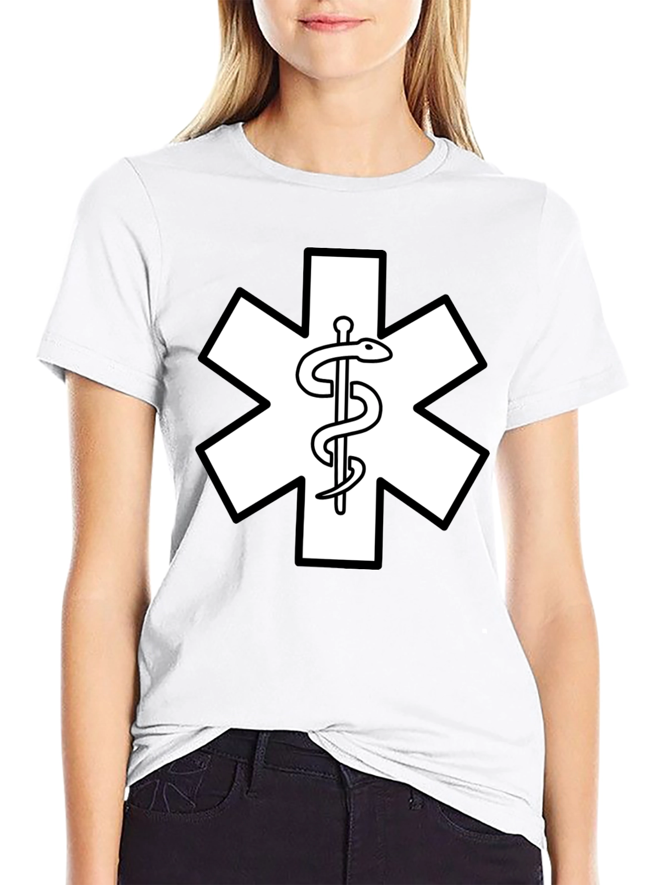Star of Life EMT Medical T-Shirt - Black