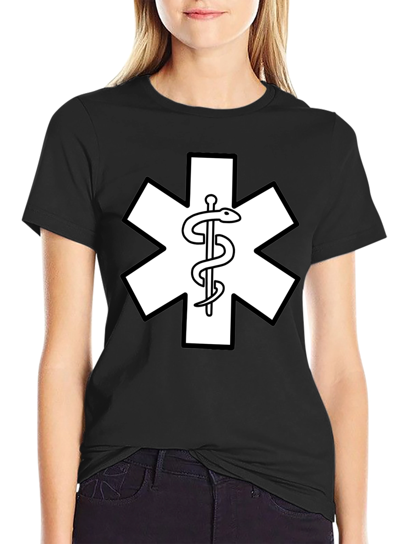Star of Life EMT Medical T-Shirt - Black