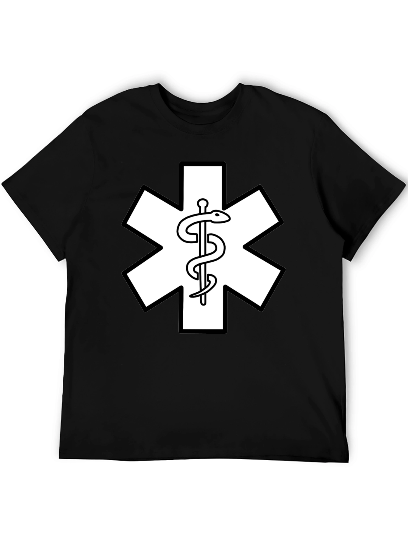 Star of Life EMT Medical T-Shirt - Black