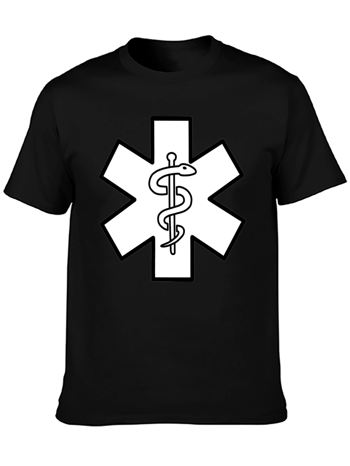 Star of Life EMT Medical T-Shirt - Black