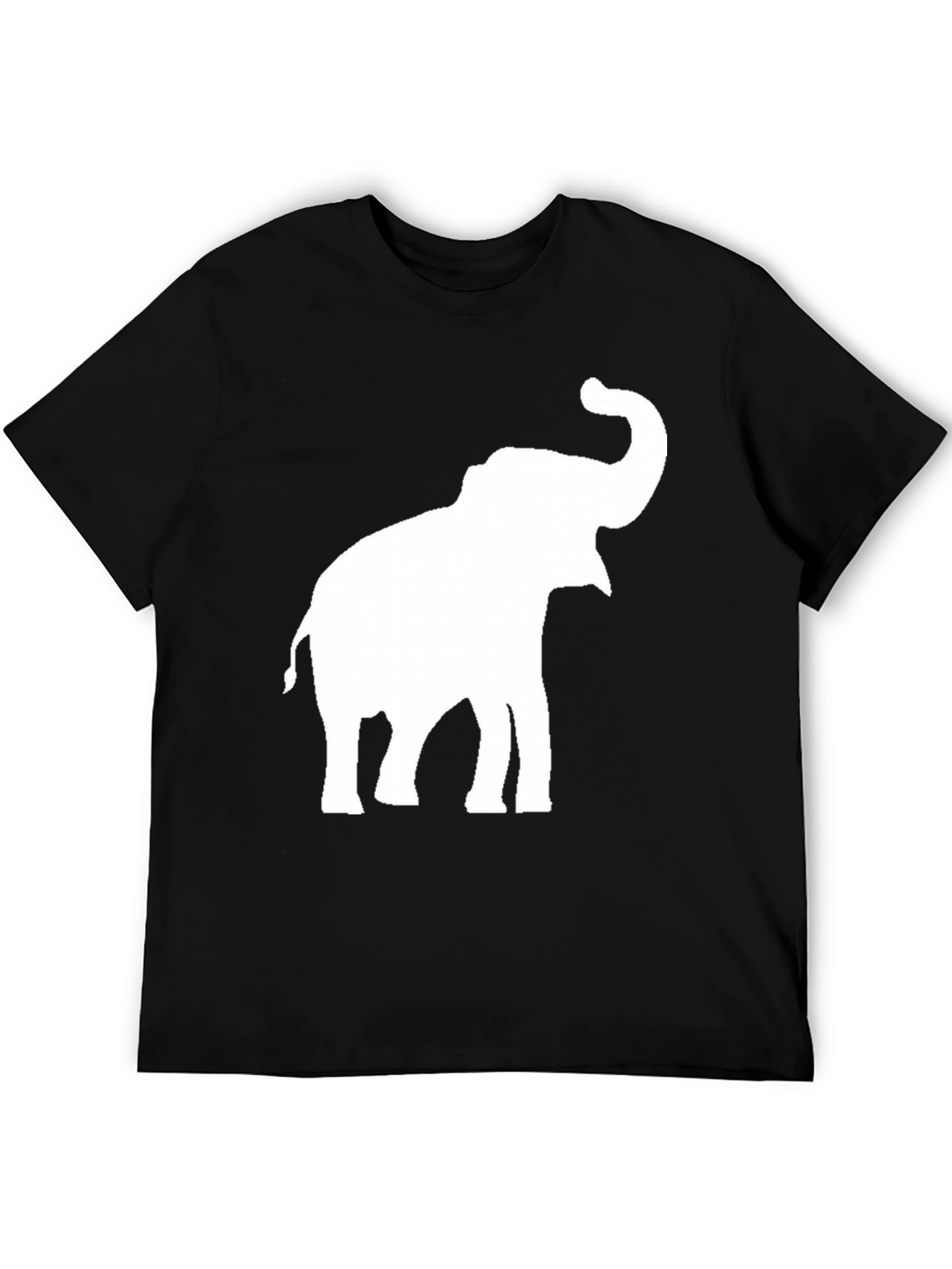Elephant Graphic Tee - Black Cotton Casual Top
