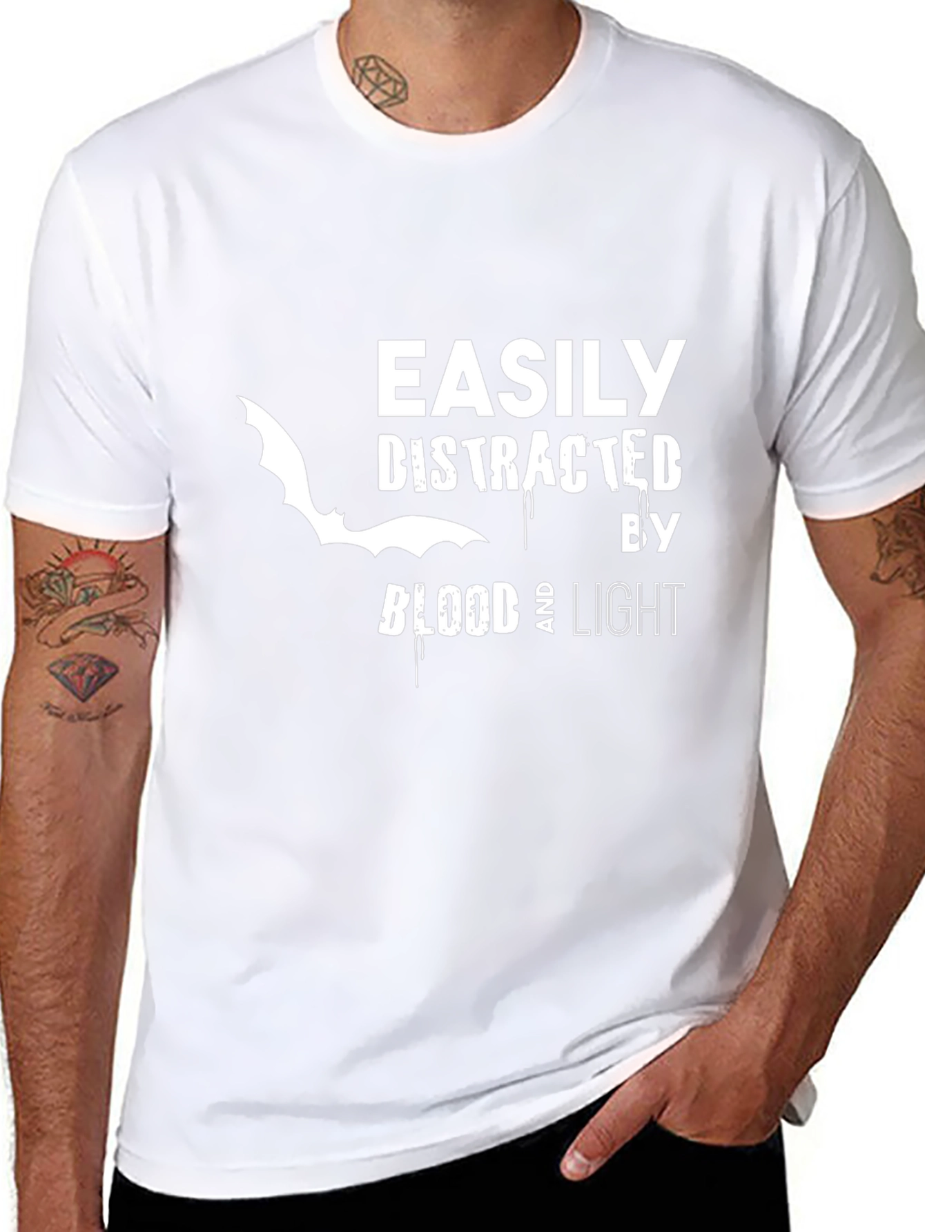 Easily Distracted Tee - Blood & Light Bat T-Shirt