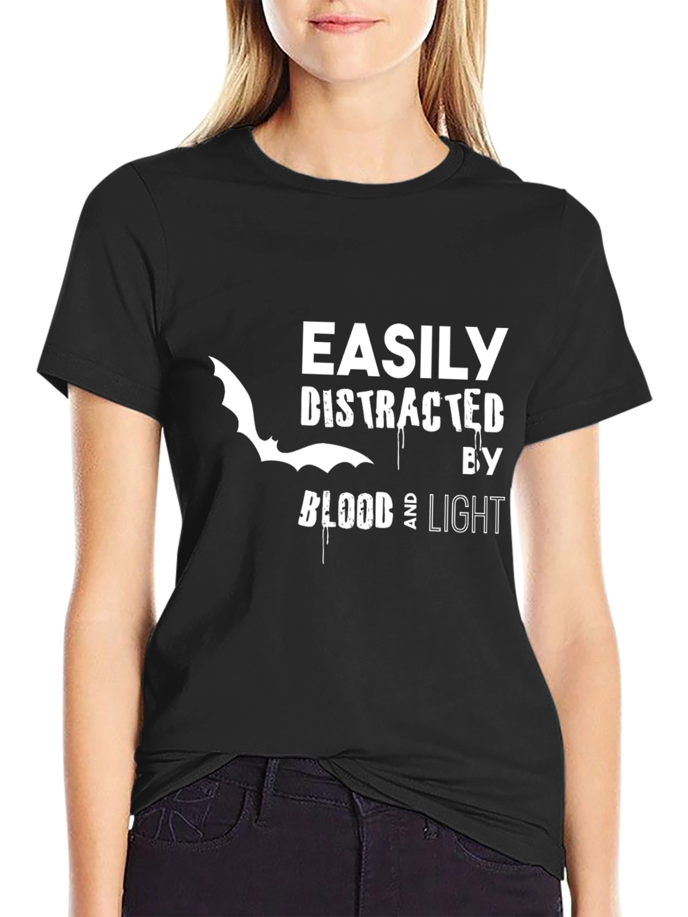 Easily Distracted Tee - Blood & Light Bat T-Shirt