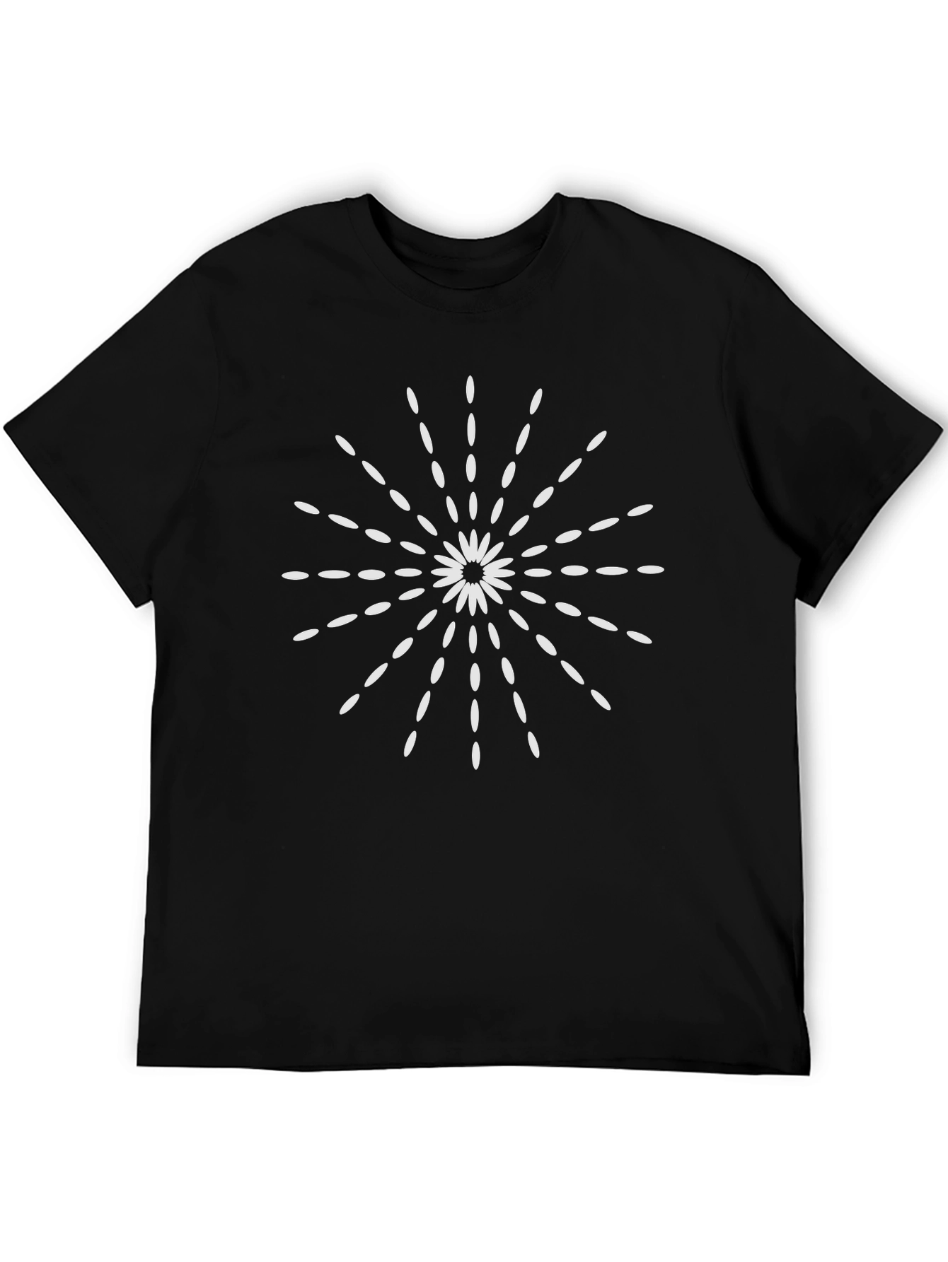 Modern Floral Burst Black T-Shirt