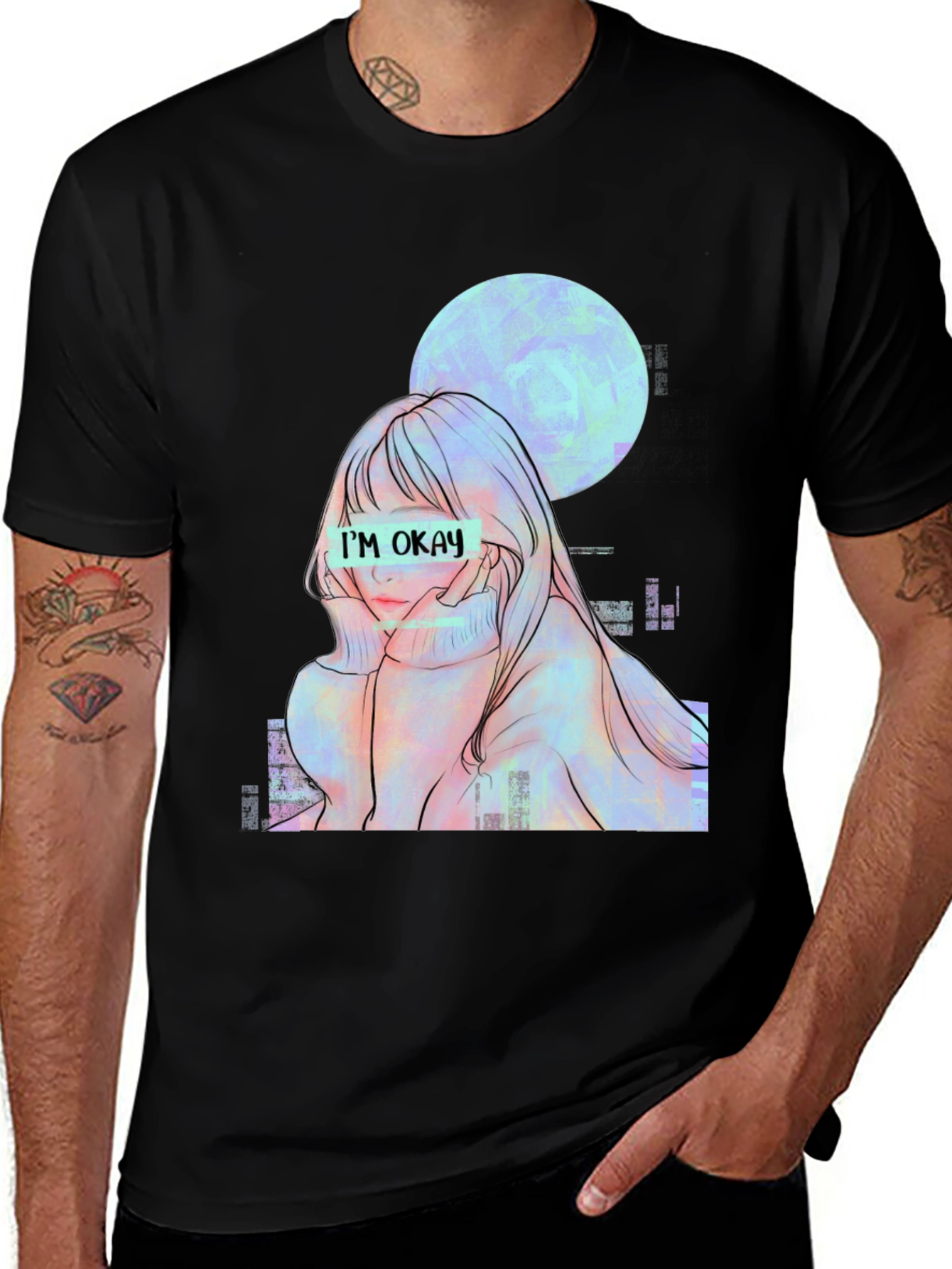 Im Okay Anime Girl Graphic Tee