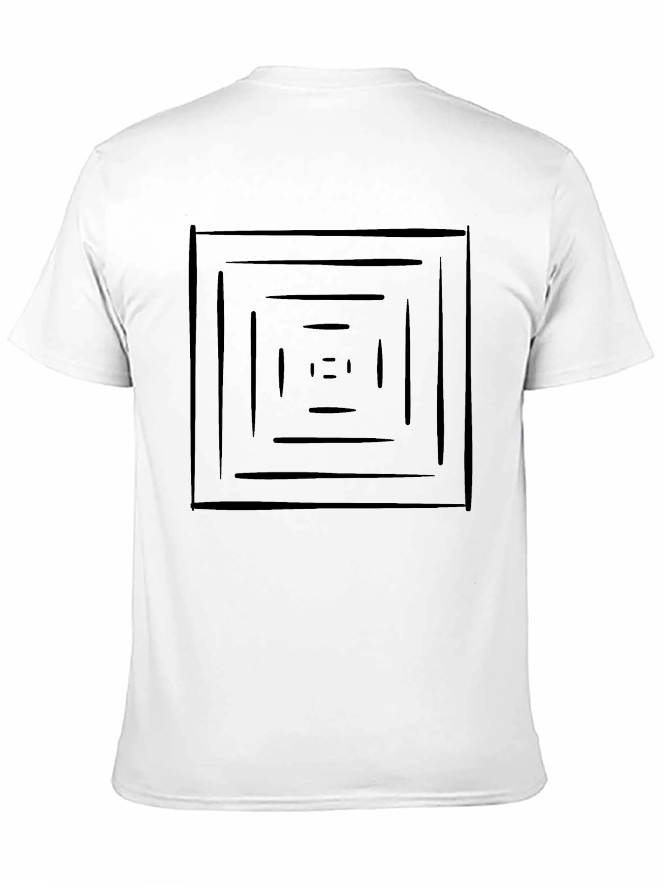 Geometric Square Tunnel Graphic Black T-Shirt