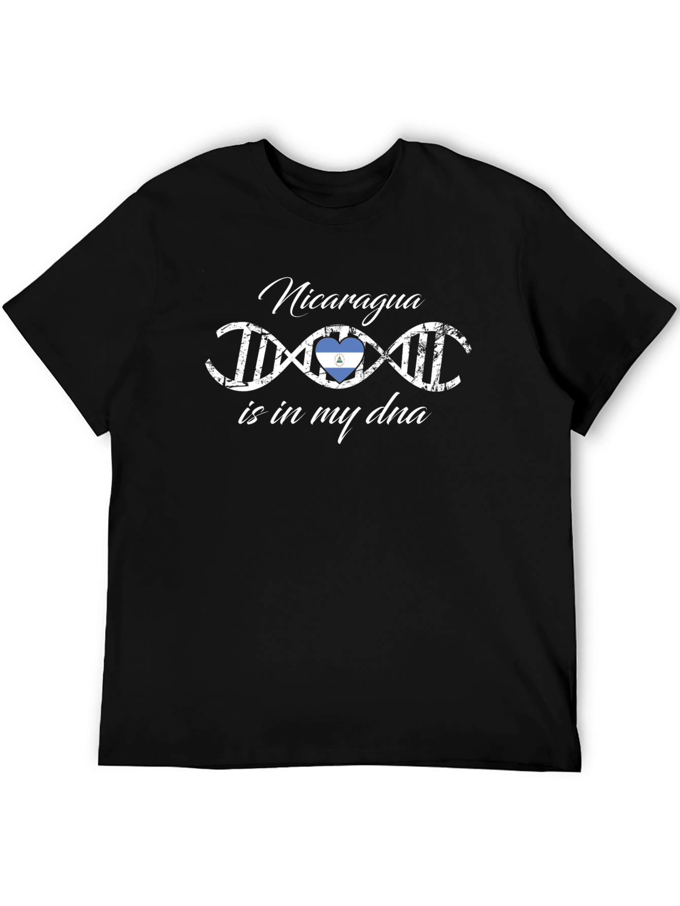Nicaragua DNA Heart Flag T-Shirt