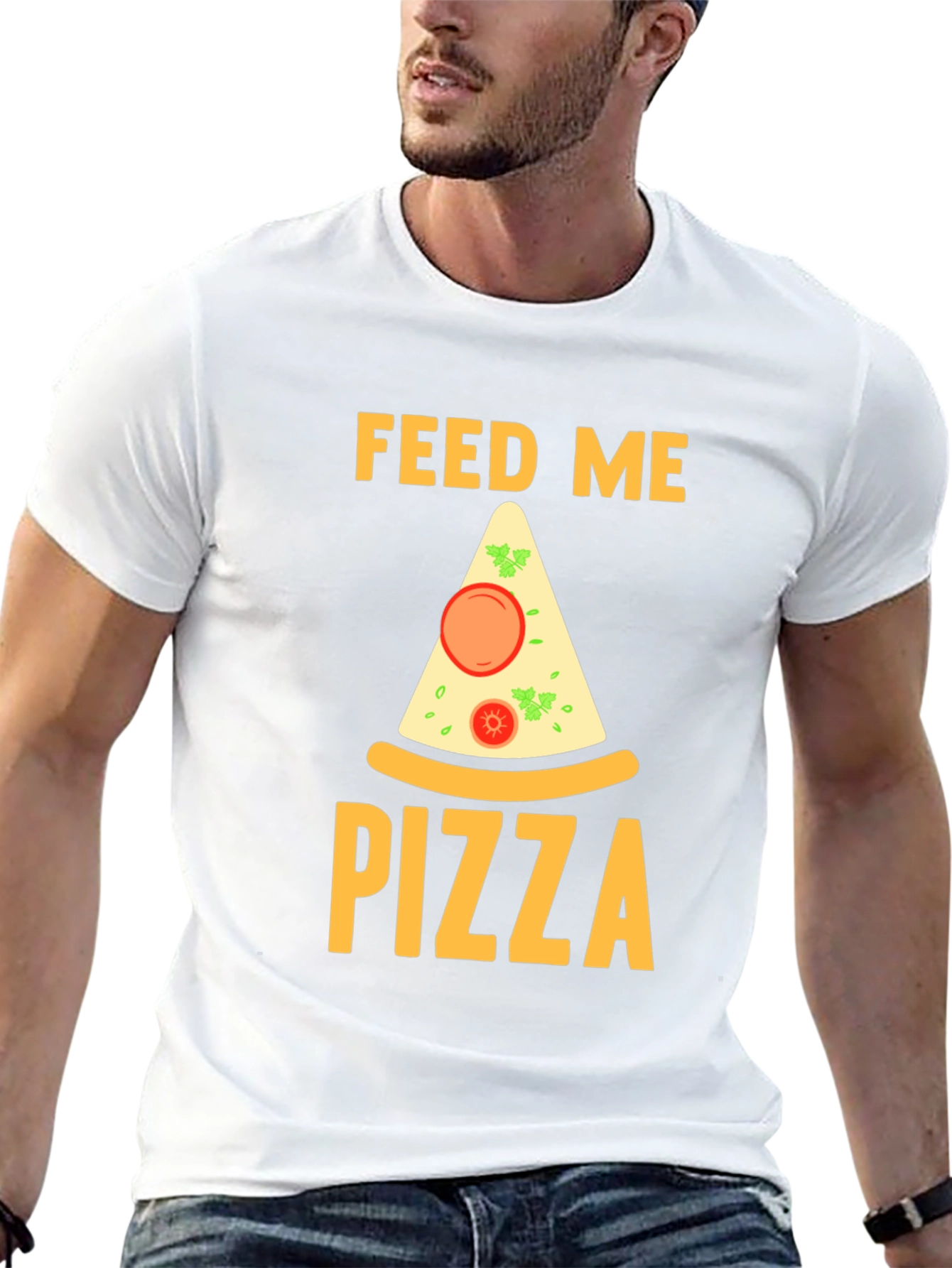 Feed Me Pizza T-Shirt - Funny Graphic Tee