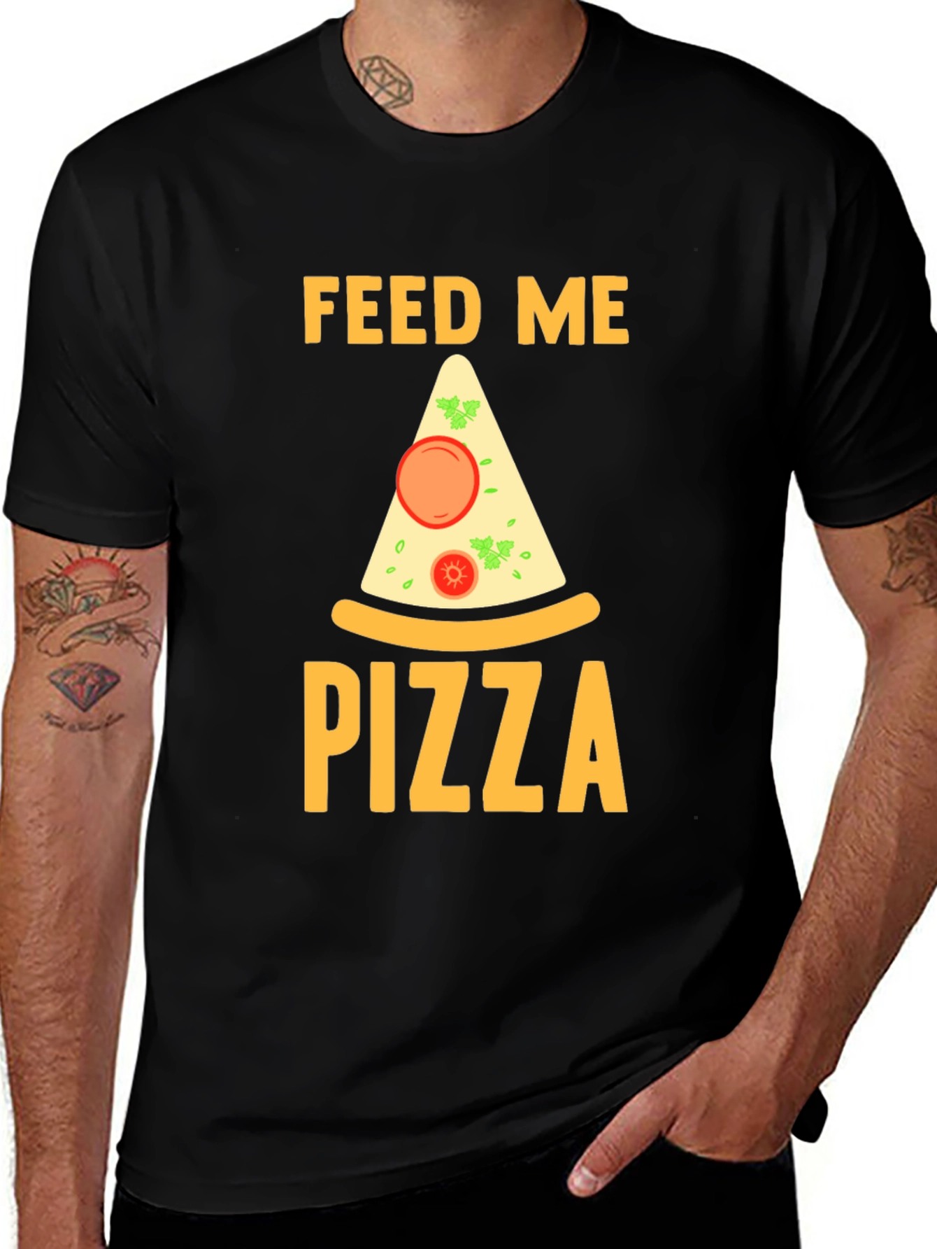 Feed Me Pizza T-Shirt - Funny Graphic Tee
