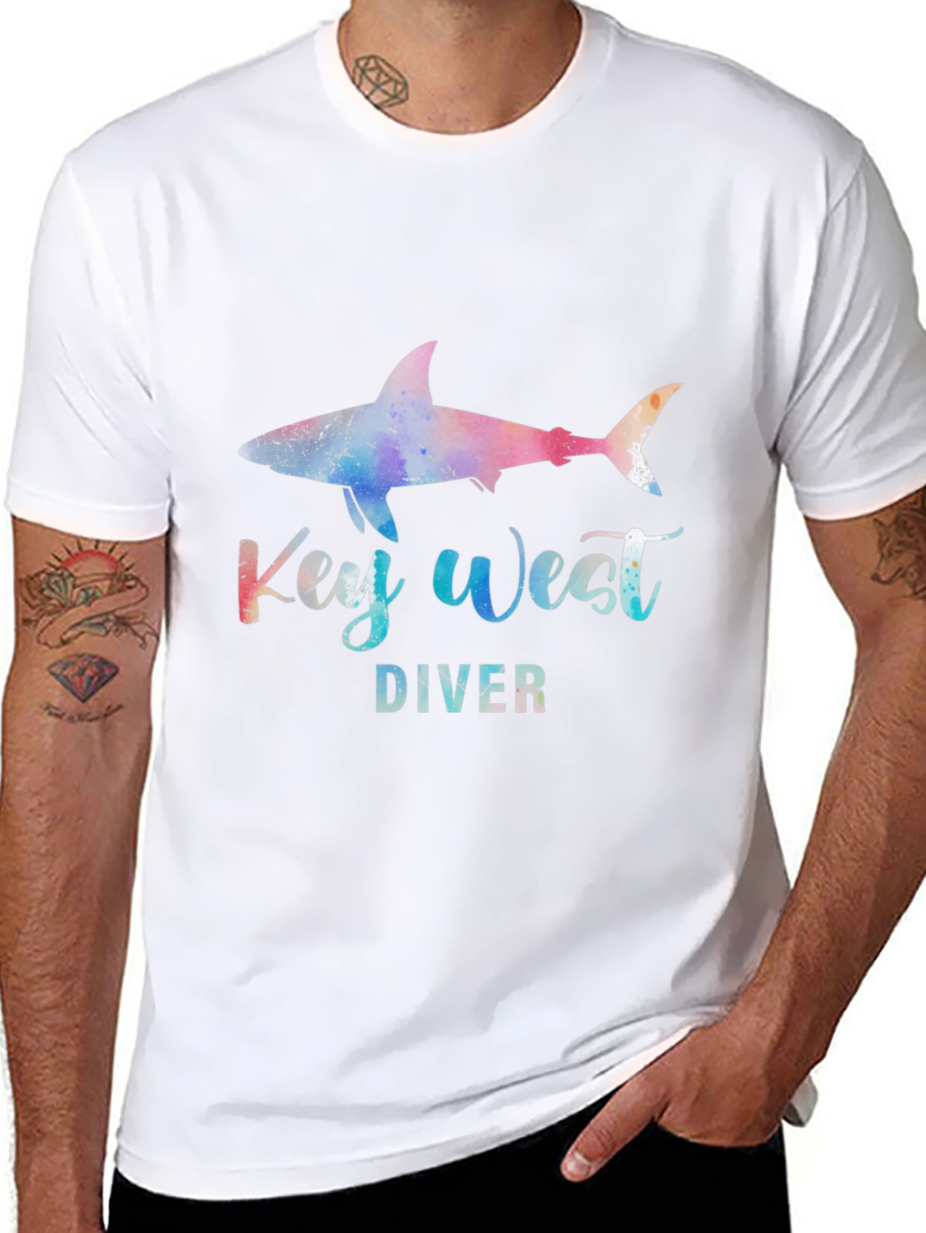 Key West Diver Shark Graphic T-Shirt