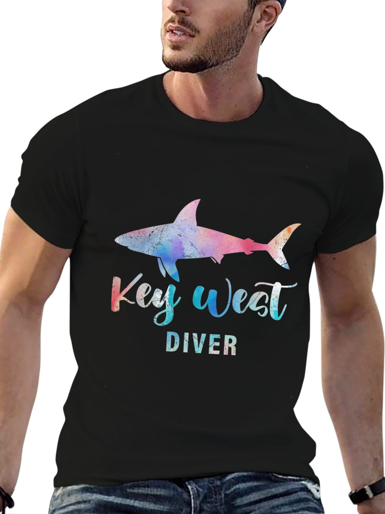 Key West Diver Shark Graphic T-Shirt