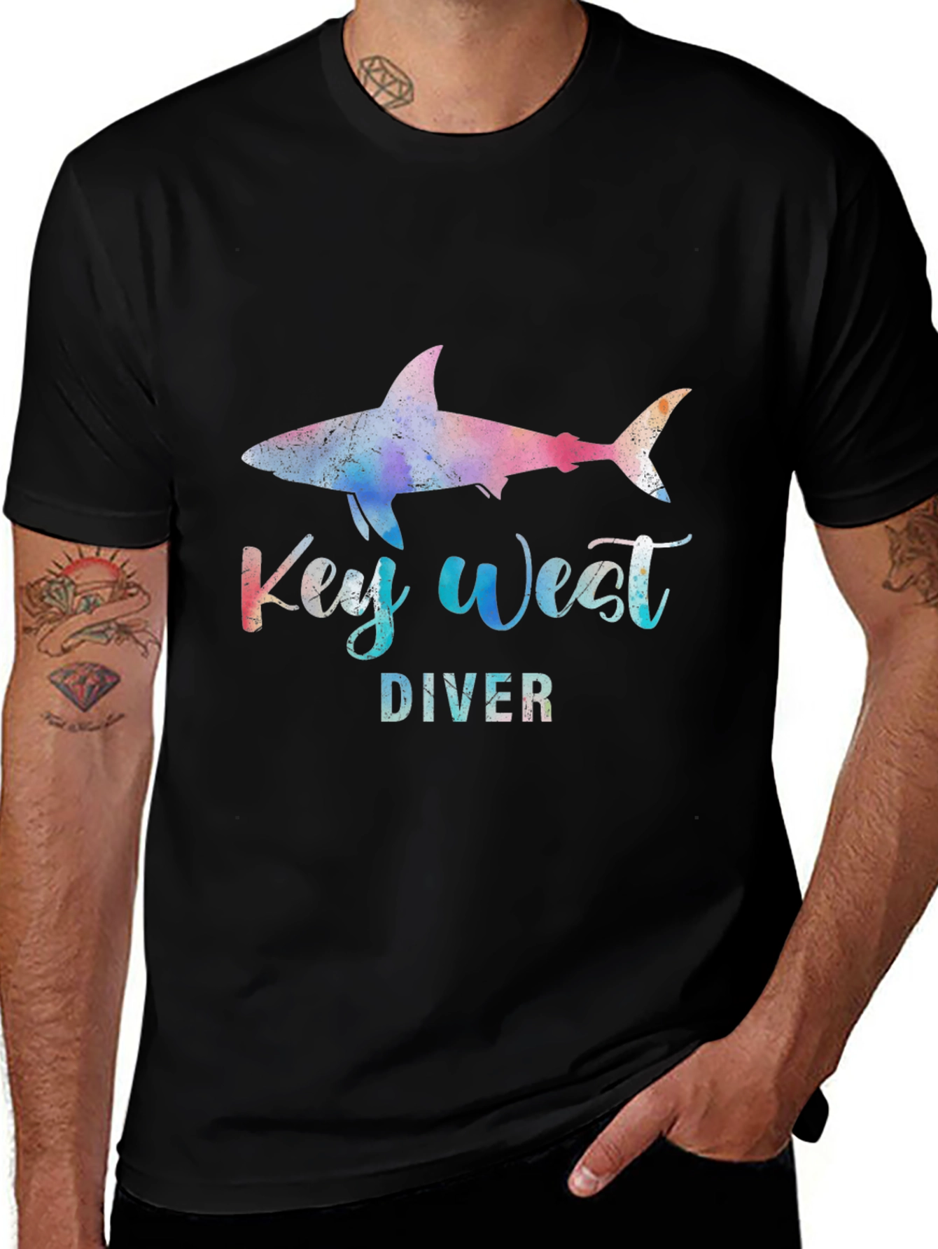 Key West Diver Shark Graphic T-Shirt