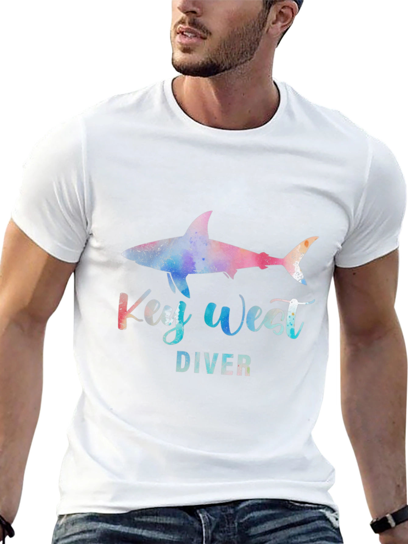 Key West Diver Shark Graphic T-Shirt