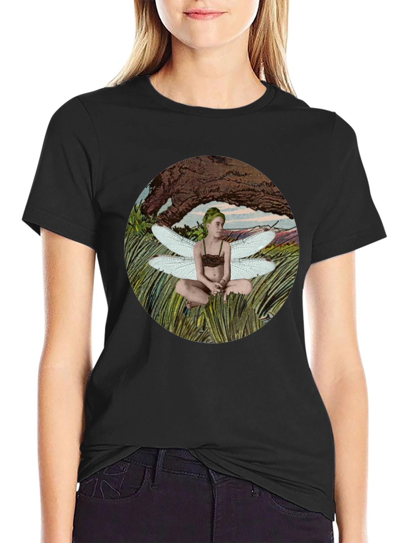 Fairy Wings Graphic T-Shirt - Black
