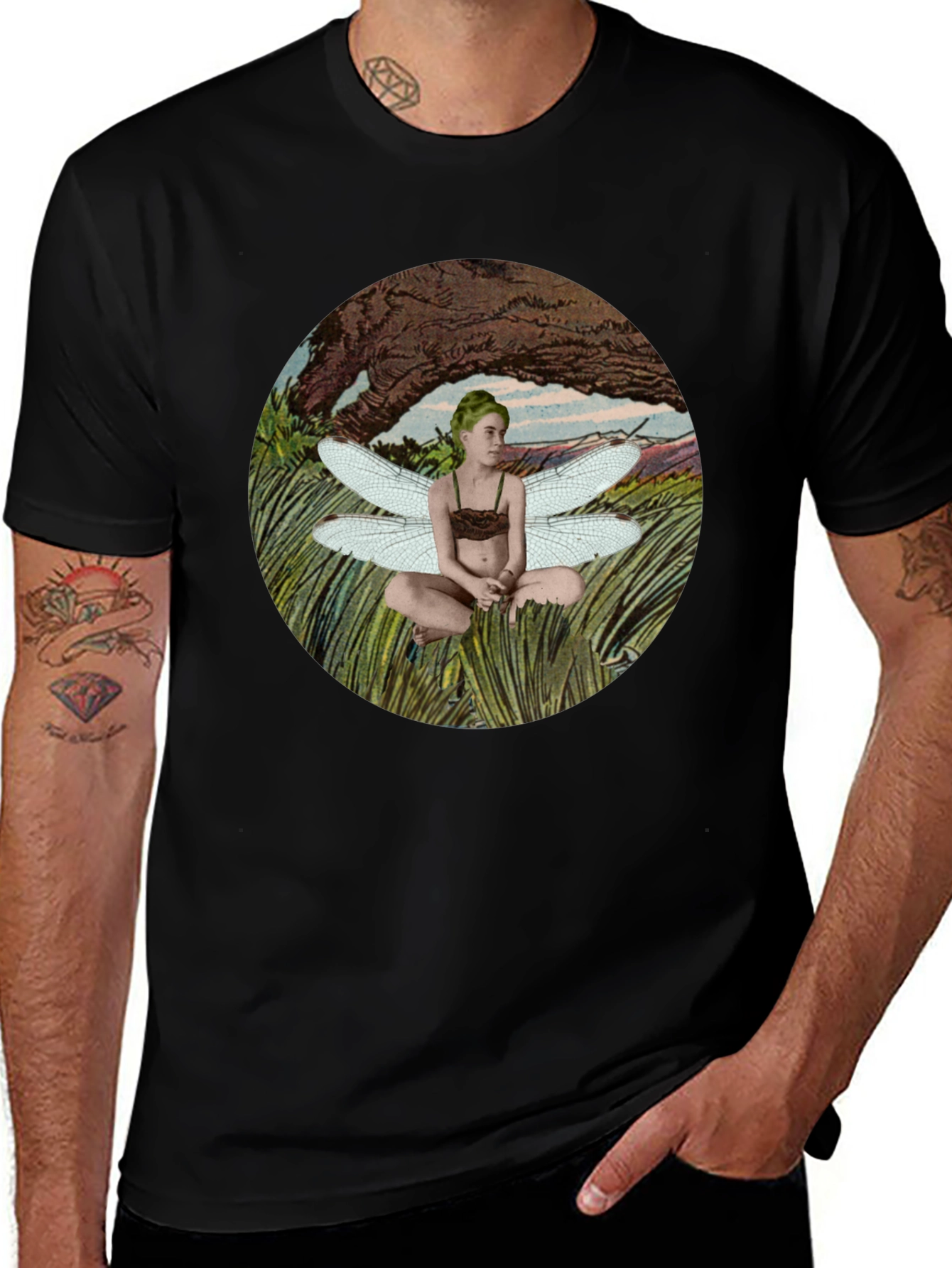 Fairy Wings Graphic T-Shirt - Black