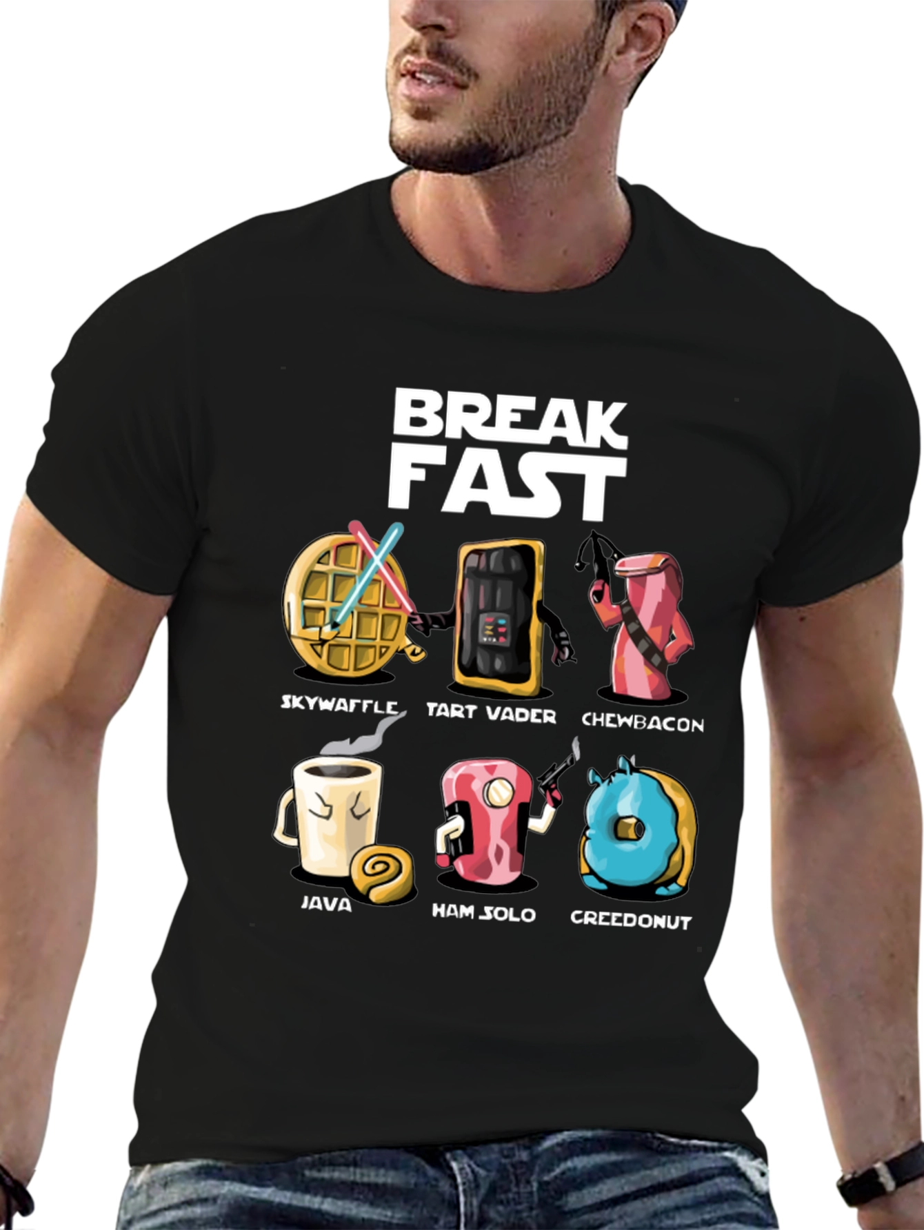 Breakfast Star Wars Black T-Shirt
