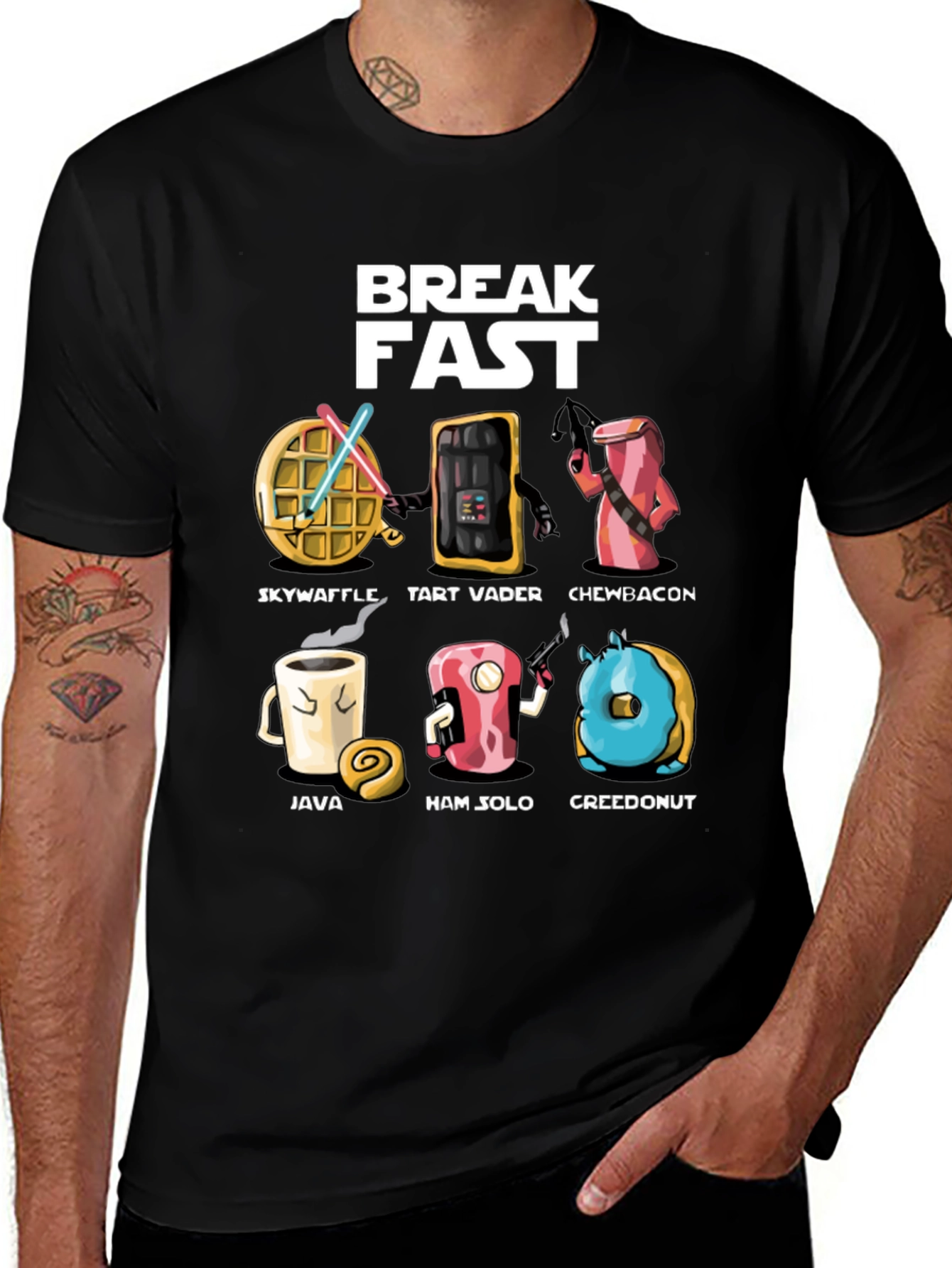 Breakfast Star Wars Black T-Shirt