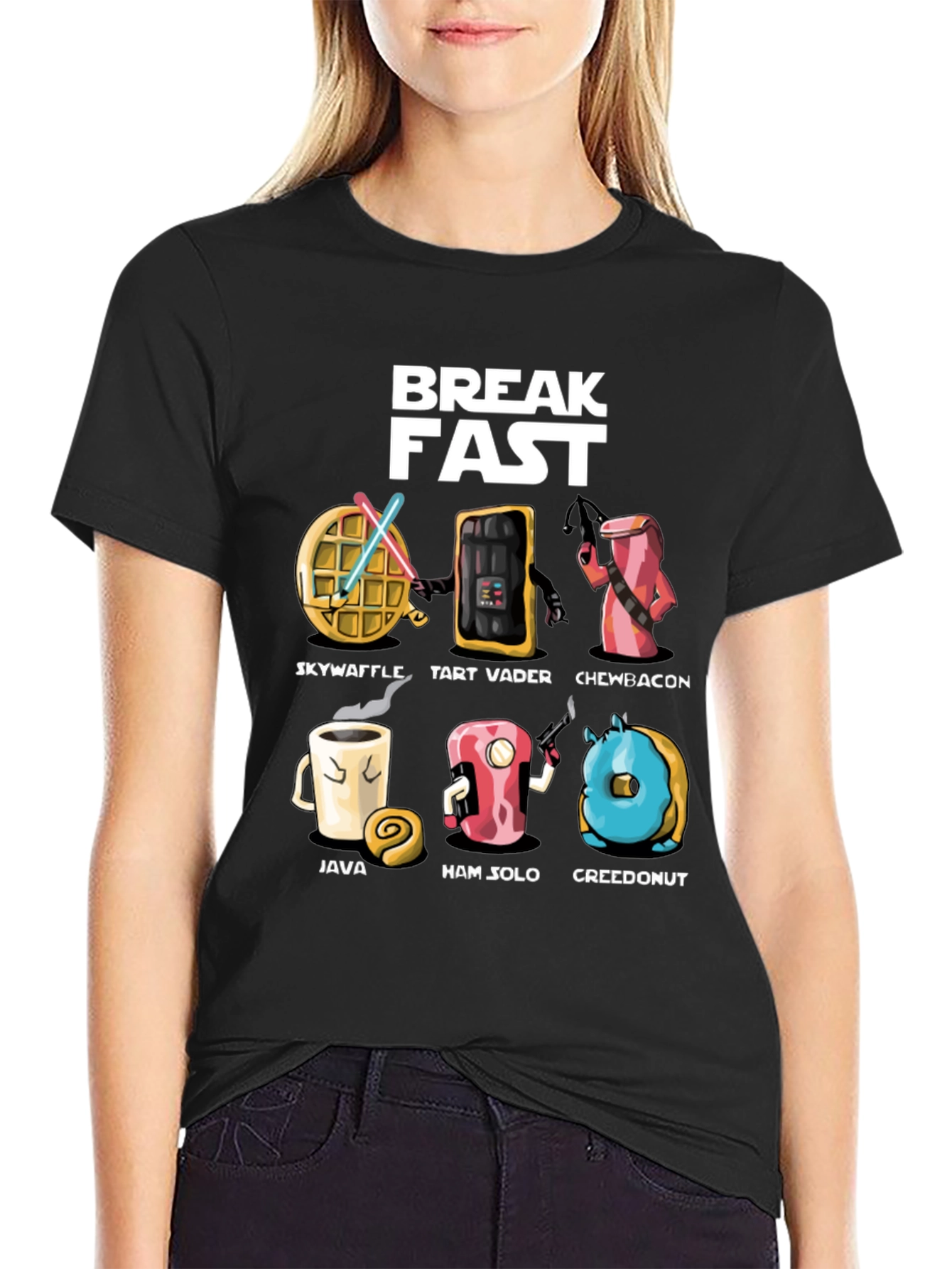Breakfast Star Wars Black T-Shirt