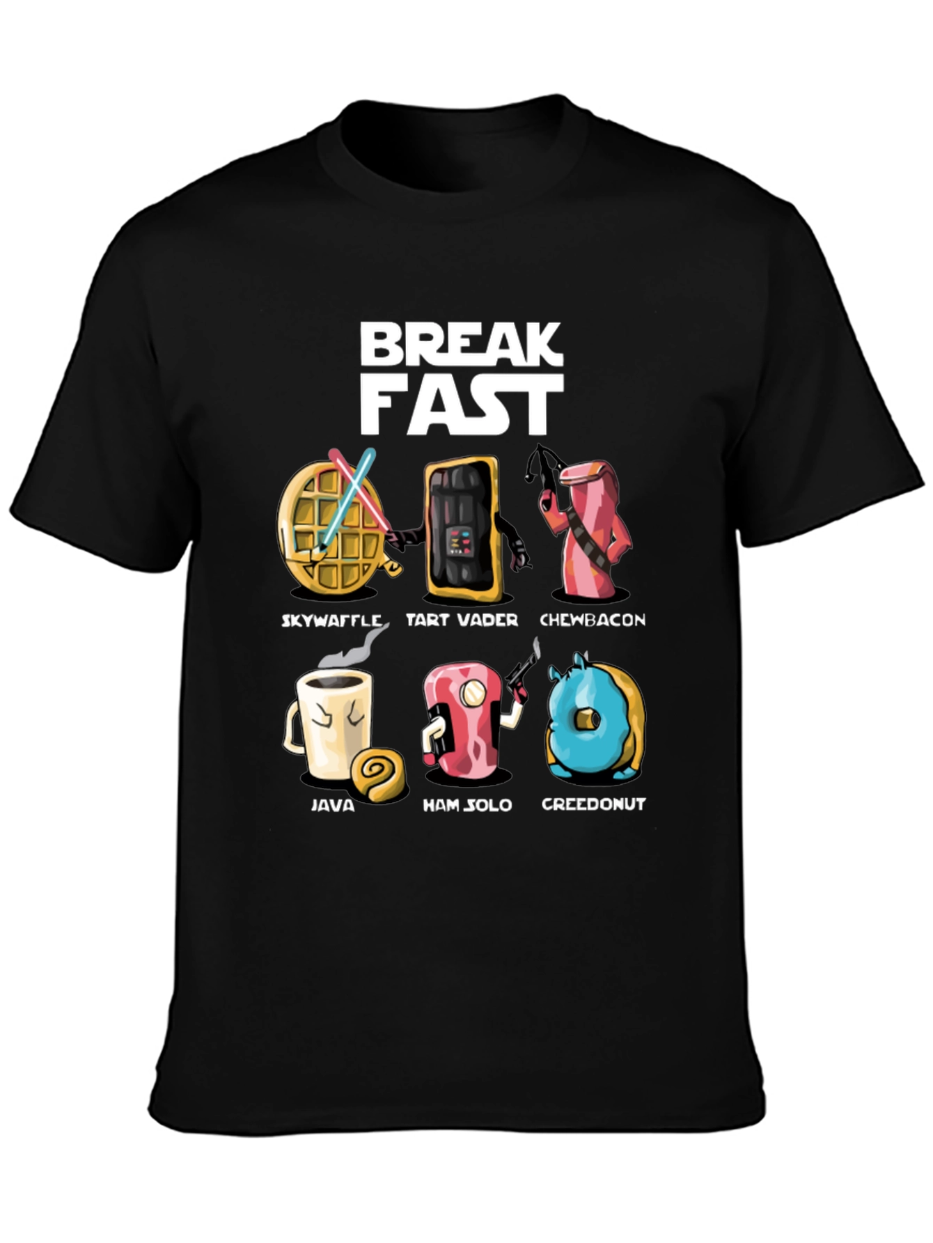 Breakfast Star Wars Black T-Shirt