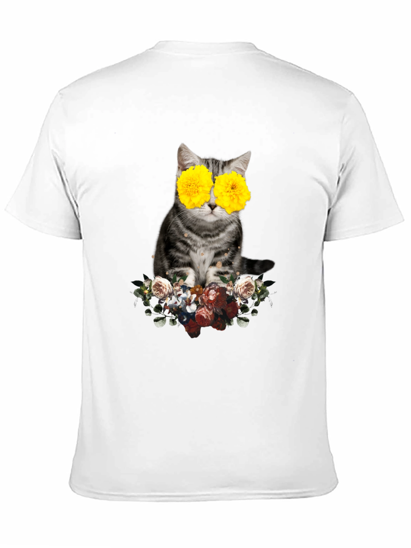 Floral Cat T-Shirt - Unique Graphic Tee