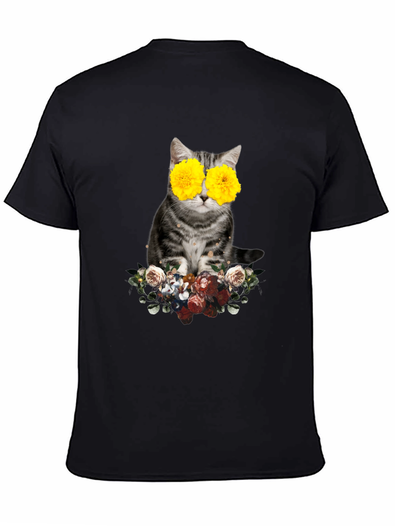 Floral Cat T-Shirt - Unique Graphic Tee