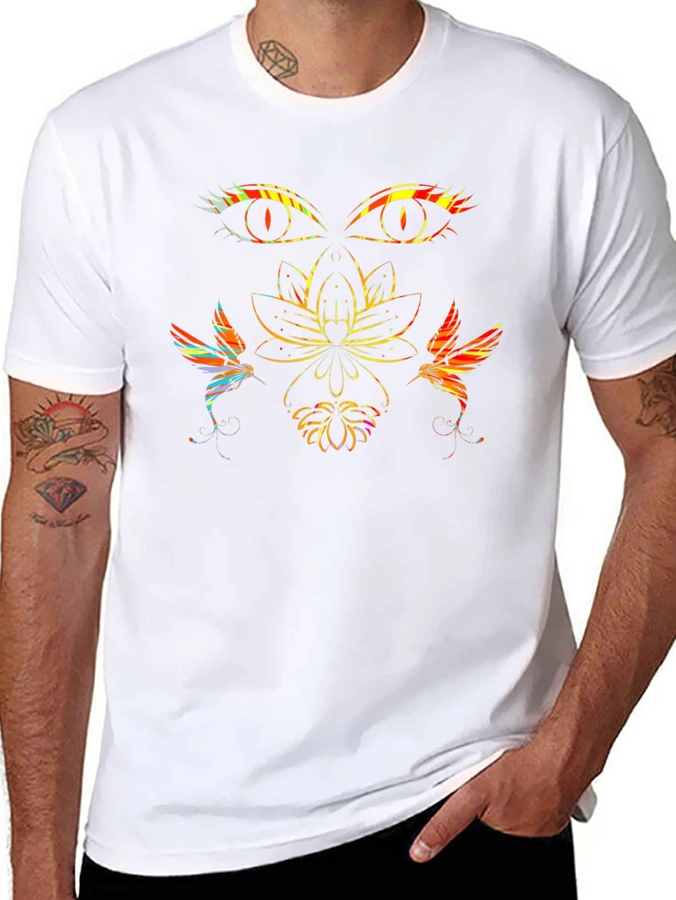 Mystic Lotus Graphic Tee - Black