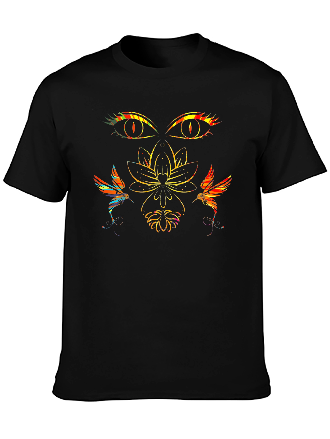 Mystic Lotus Graphic Tee - Black