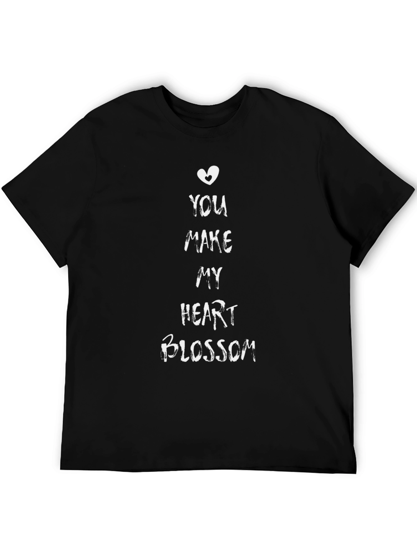 Heart Blossom Black T-Shirt