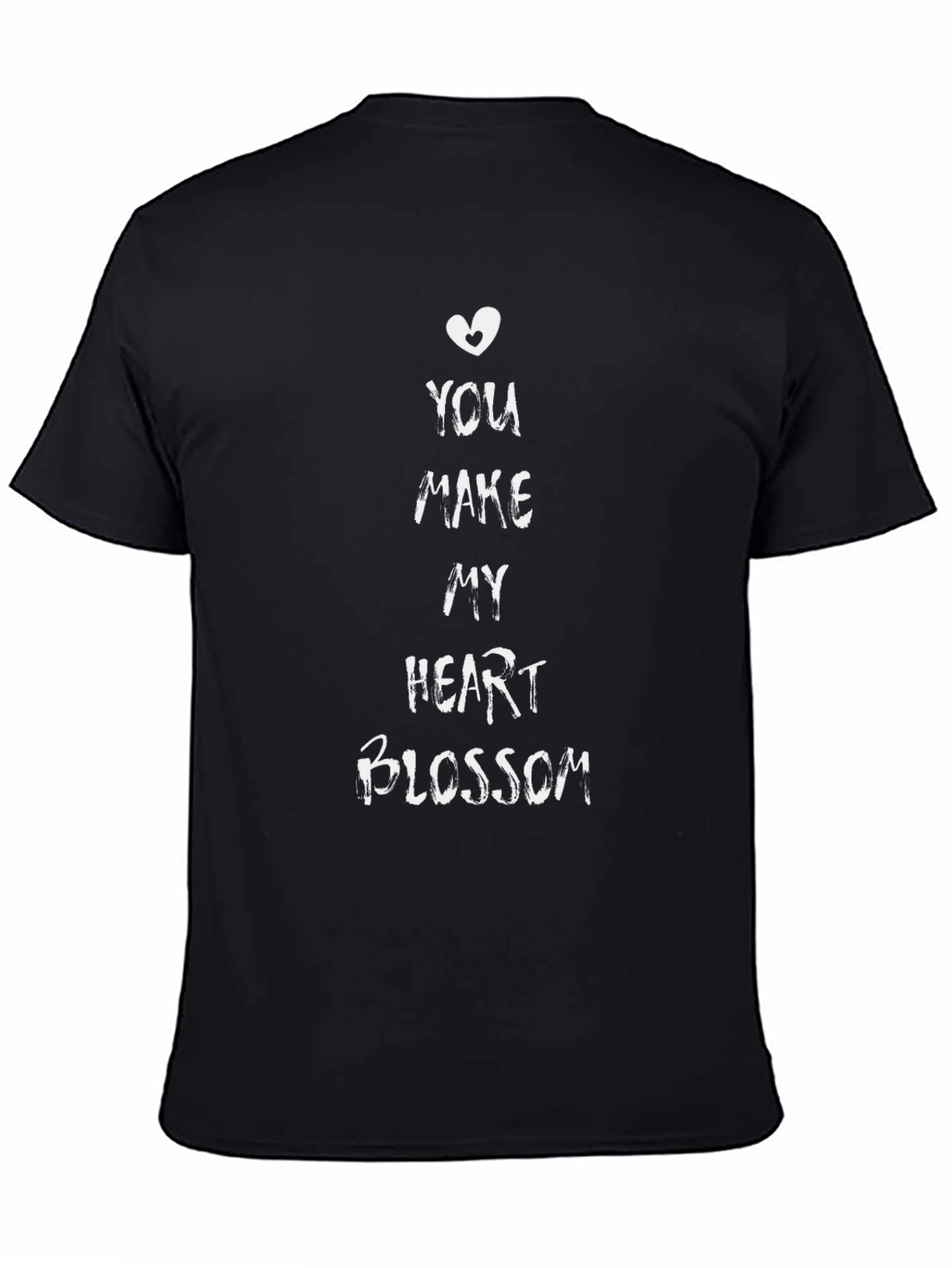 Heart Blossom Black T-Shirt