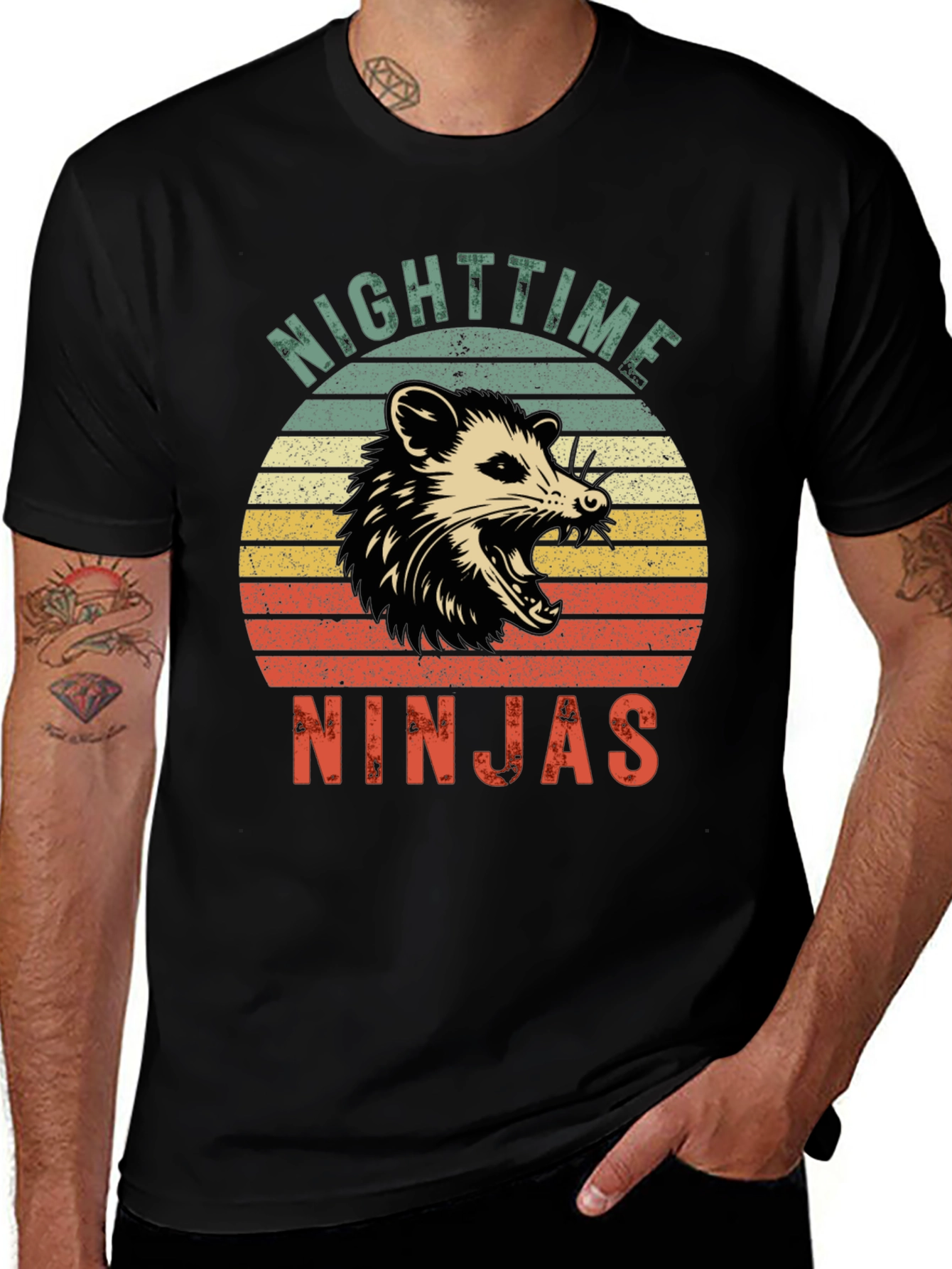 Nighttime Ninjas Opossum Graphic T-Shirt