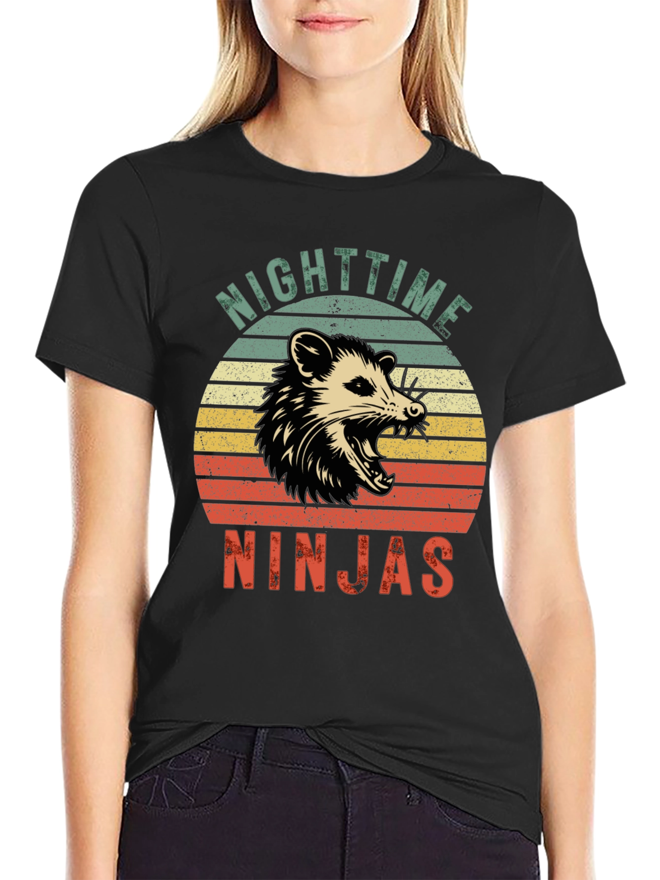 Nighttime Ninjas Opossum Graphic T-Shirt