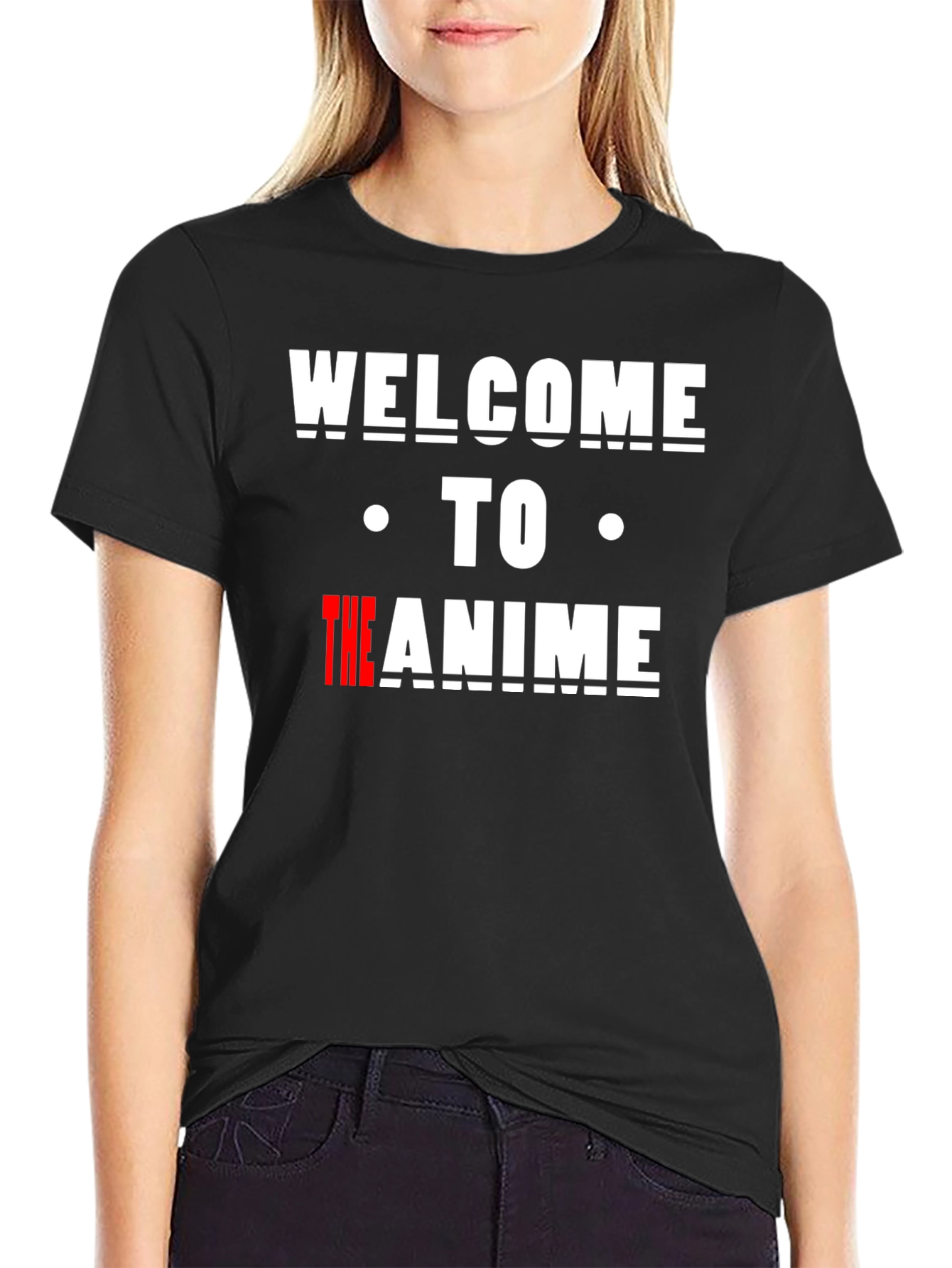 Welcome to the Anime T-Shirt - Black Cotton Tee