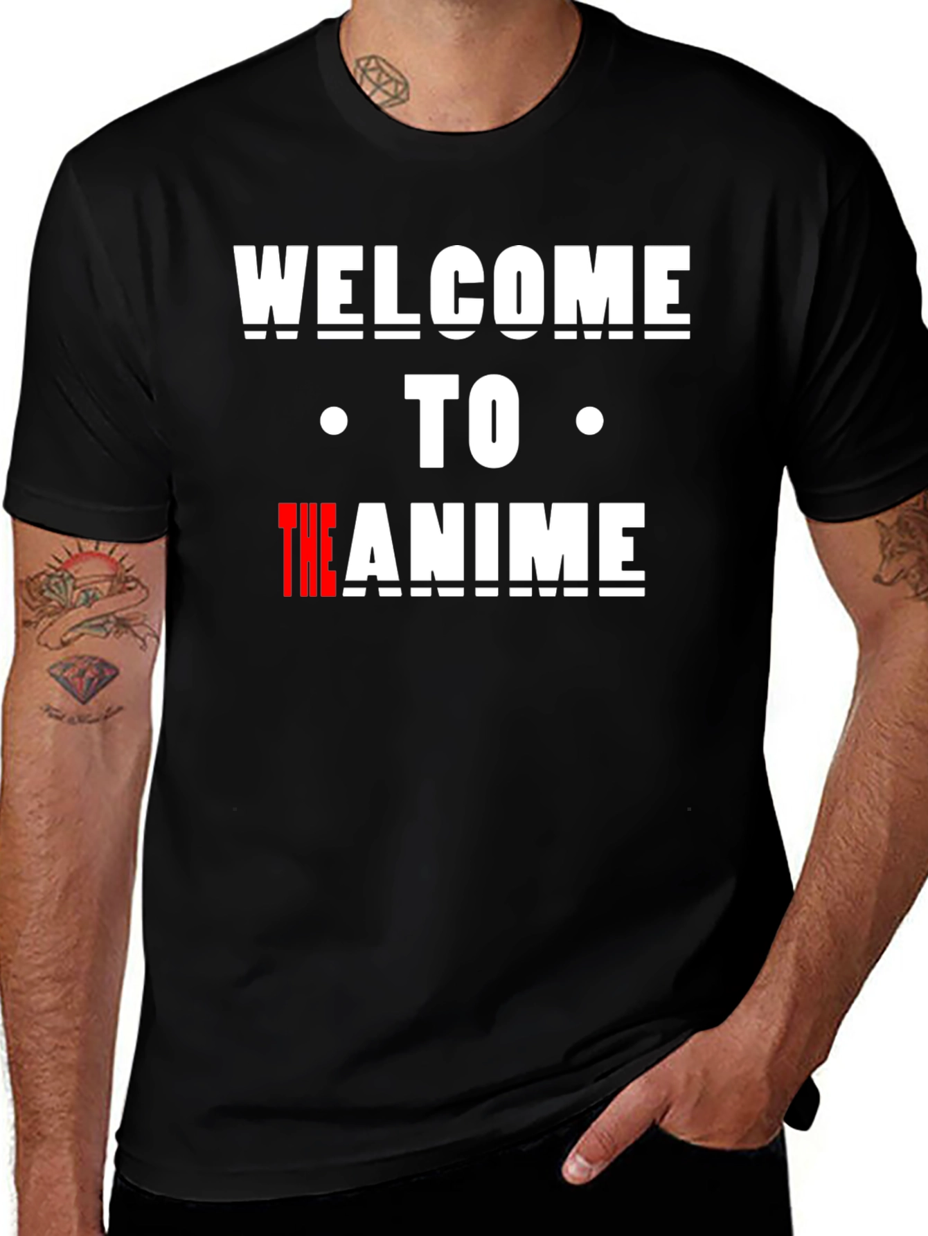 Welcome to the Anime T-Shirt - Black Cotton Tee