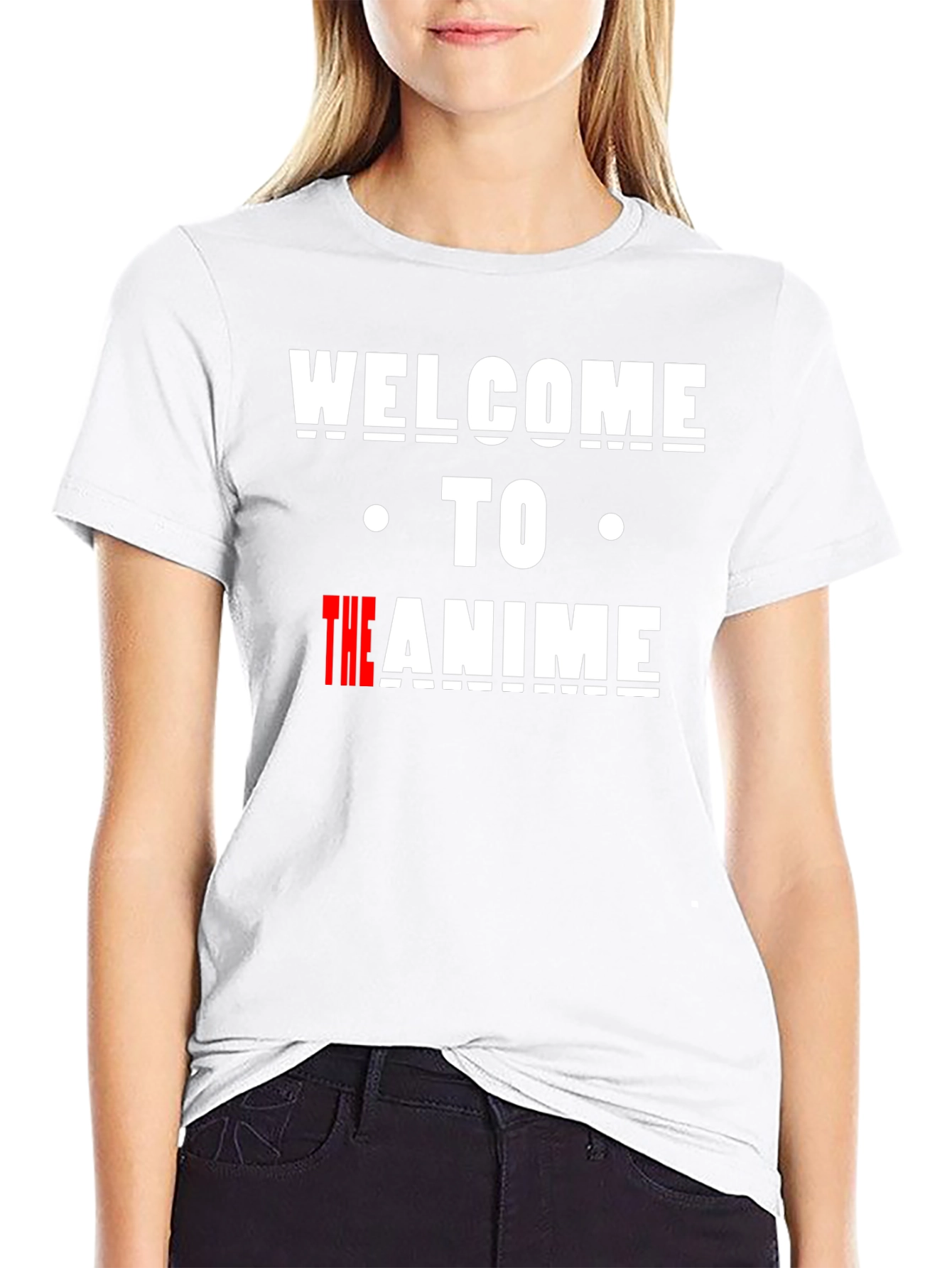 Welcome to the Anime T-Shirt - Black Cotton Tee