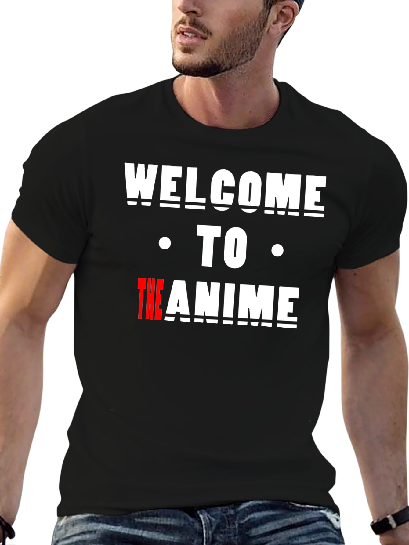 Welcome to the Anime T-Shirt - Black Cotton Tee