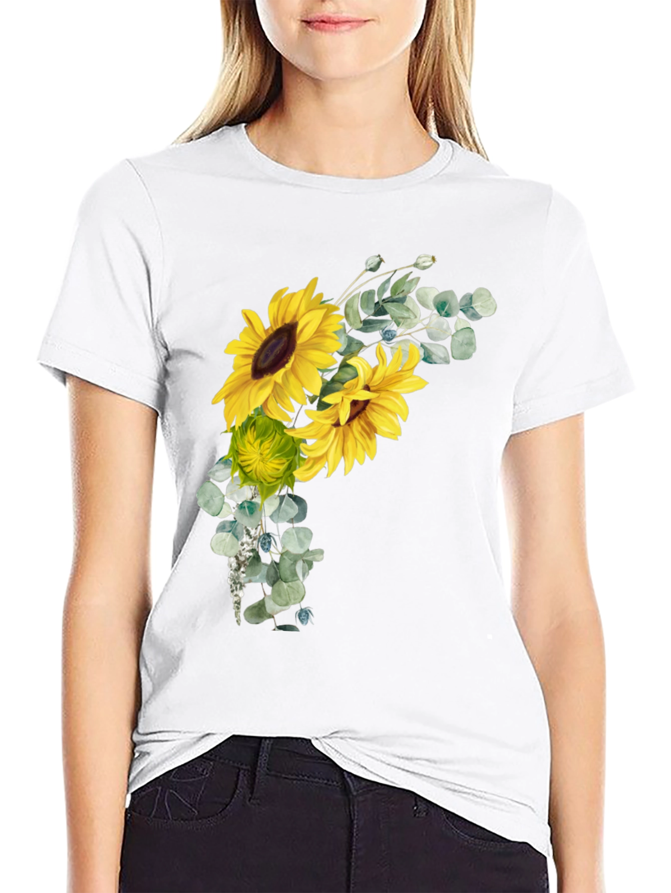 Sunflower Graphic Black T-Shirt