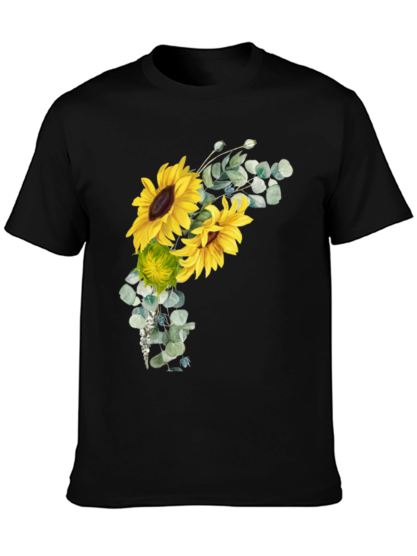 Sunflower Graphic Black T-Shirt