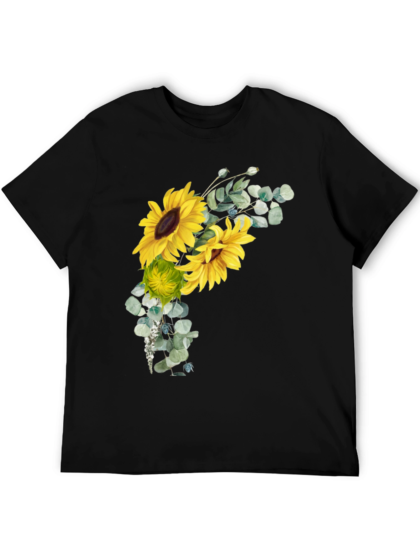 Sunflower Graphic Black T-Shirt