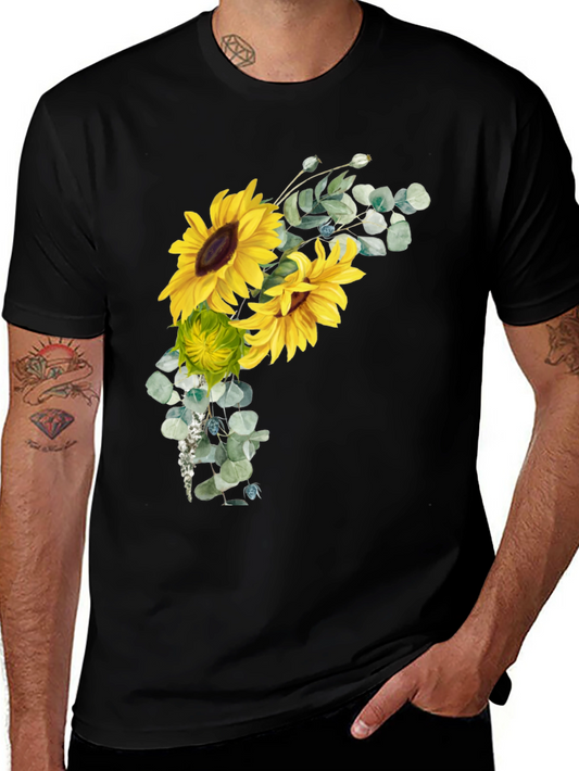 Sunflower Graphic Black T-Shirt