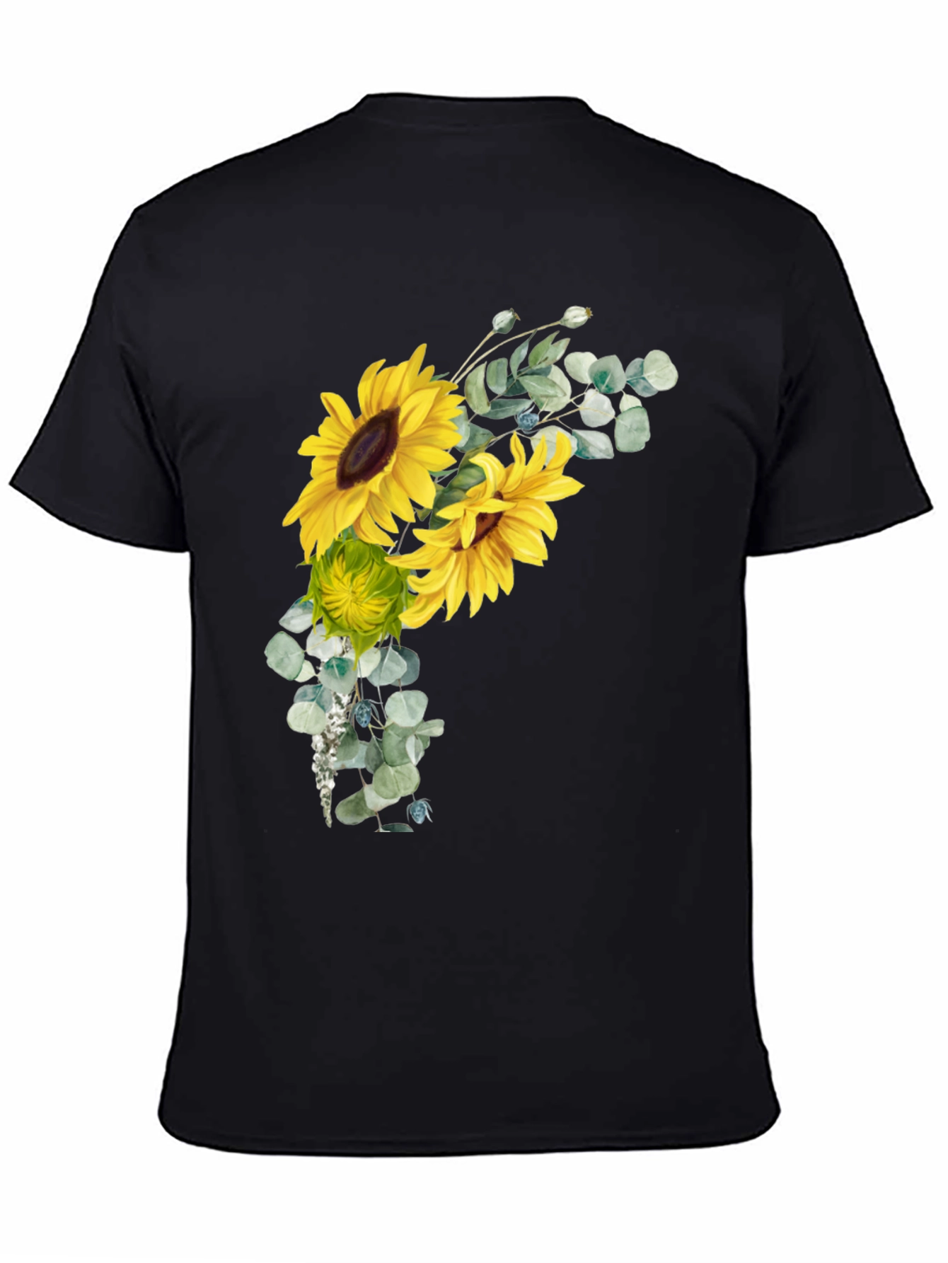 Sunflower Graphic Black T-Shirt
