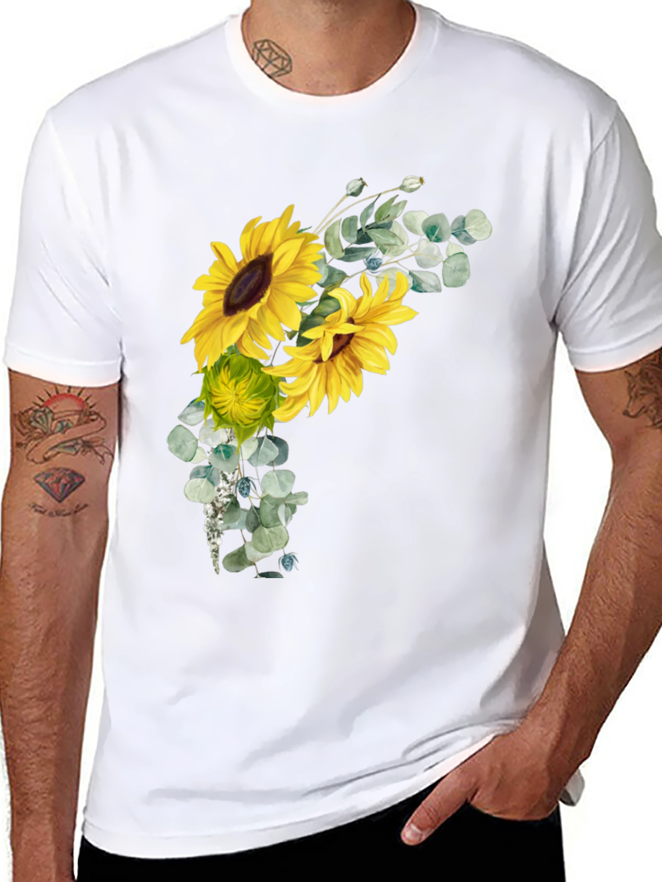 Sunflower Graphic Black T-Shirt