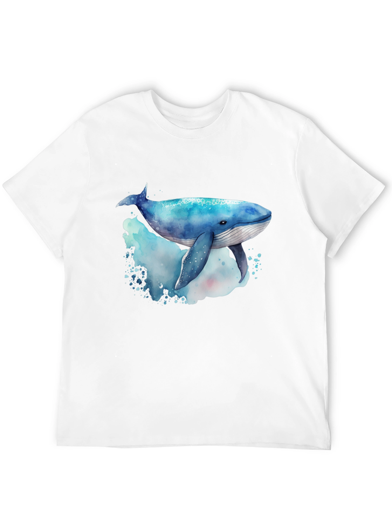 Whale Graphic Tee - Mens Black Crew Neck