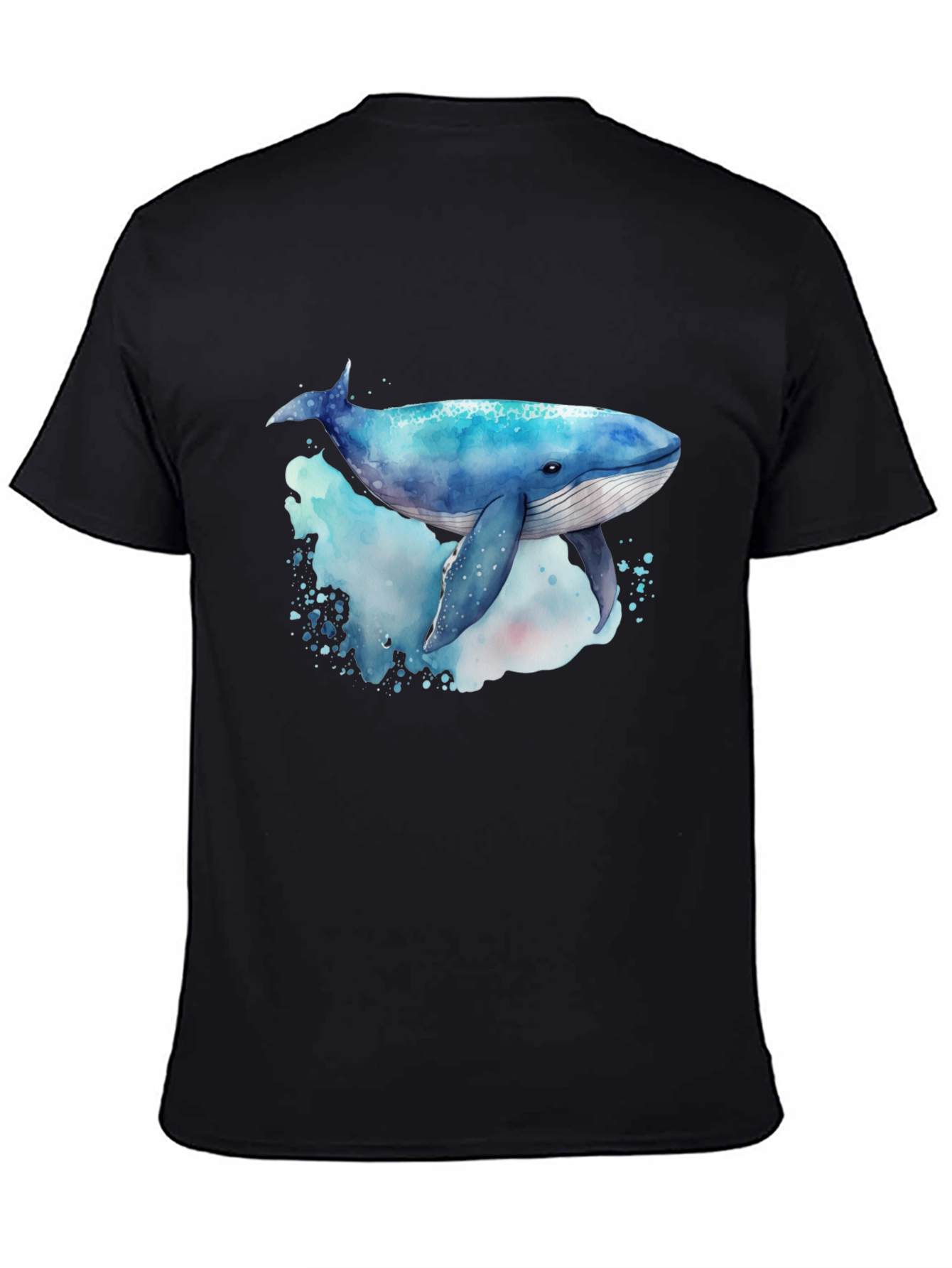 Whale Graphic Tee - Mens Black Crew Neck