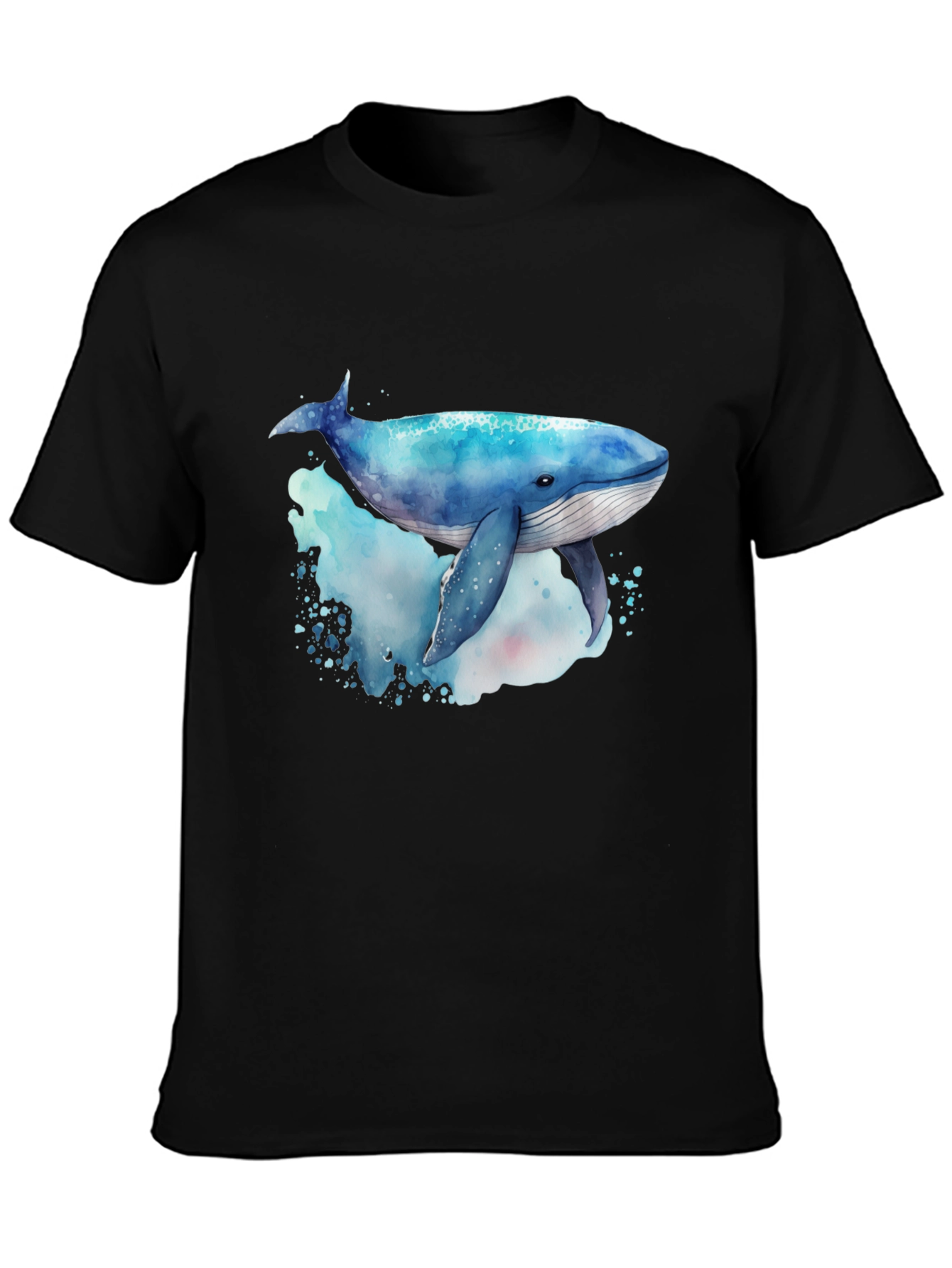 Whale Graphic Tee - Mens Black Crew Neck