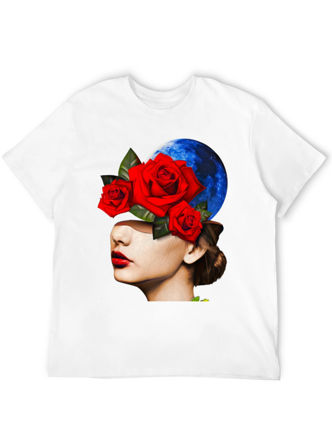Floral Woman Graphic Black T-Shirt