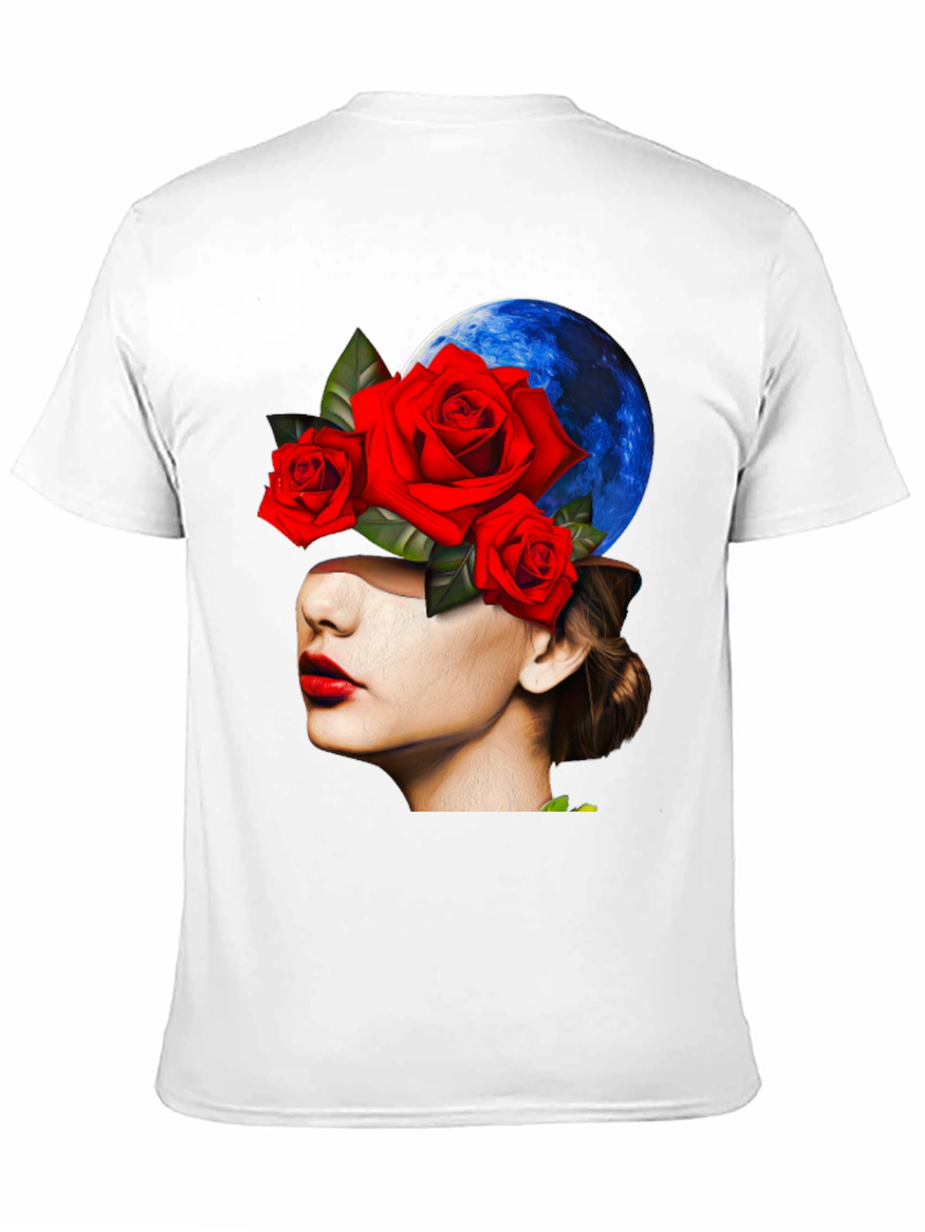 Floral Woman Graphic Black T-Shirt