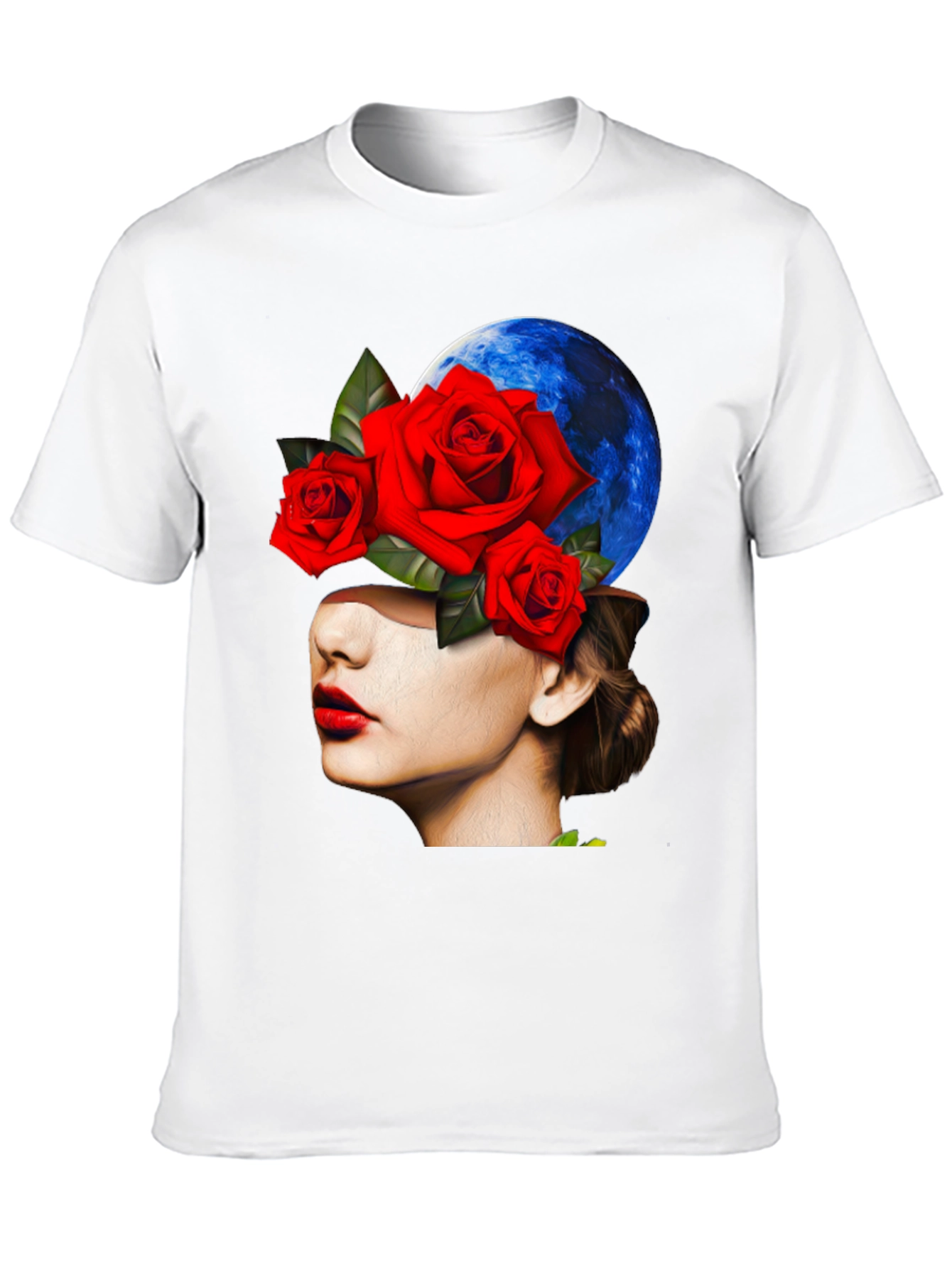 Floral Woman Graphic Black T-Shirt